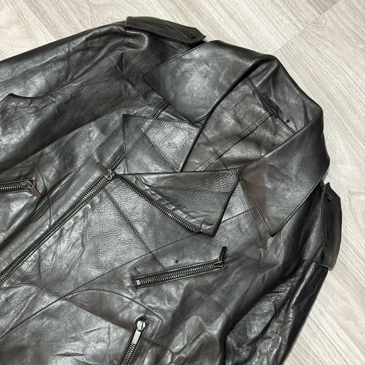Gucci × Tom Ford FW98 Gucci Tom Ford Runway Leather Biker Jacket Size US L / EU 52-54 / 3 - 3 Thumbnail