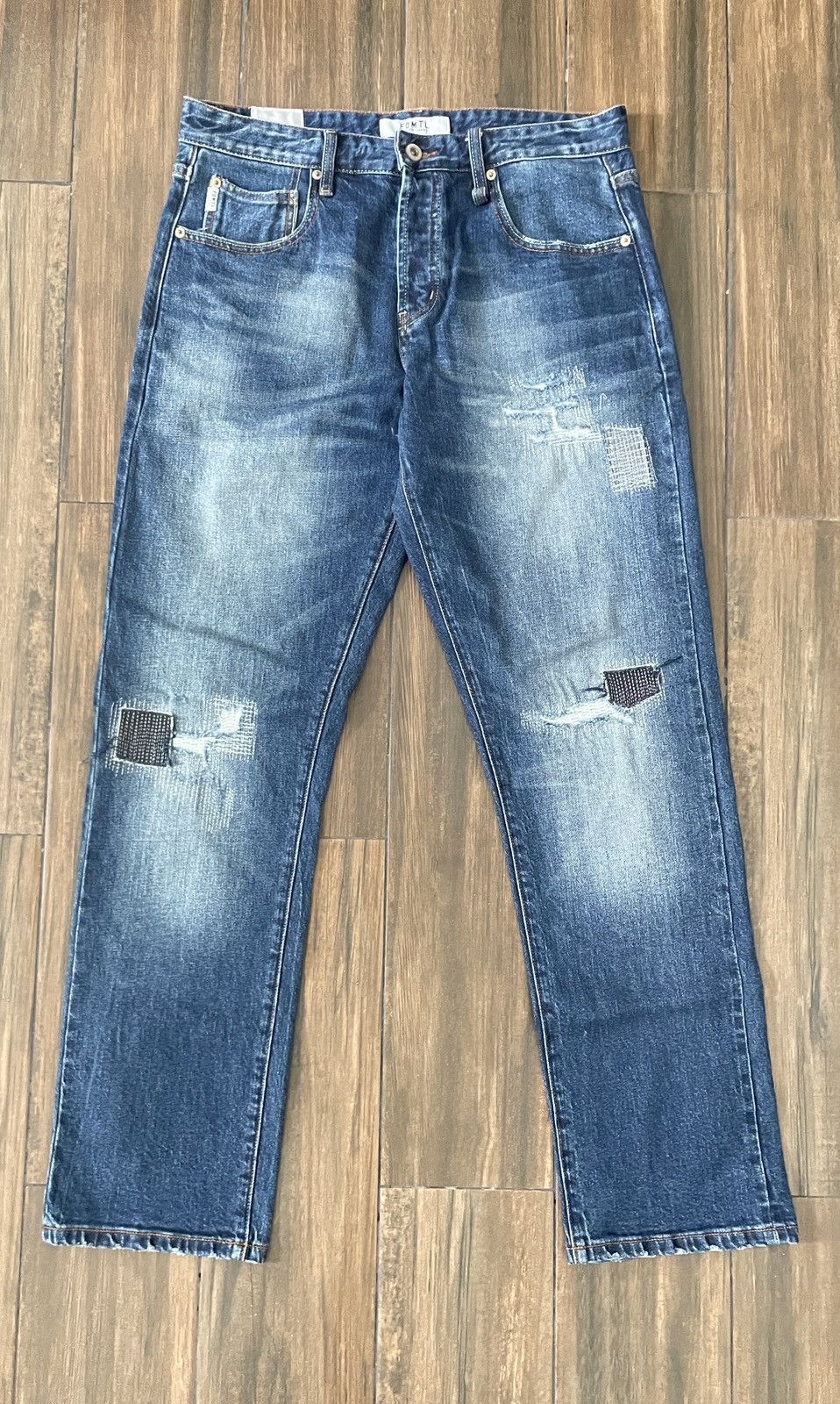 FDMTL FDMTL CLASSIC FIT BORO PATCHWORK DESIGN SELVEDGE DENIM Size US 32 / EU 48 - 1 Thumbnail
