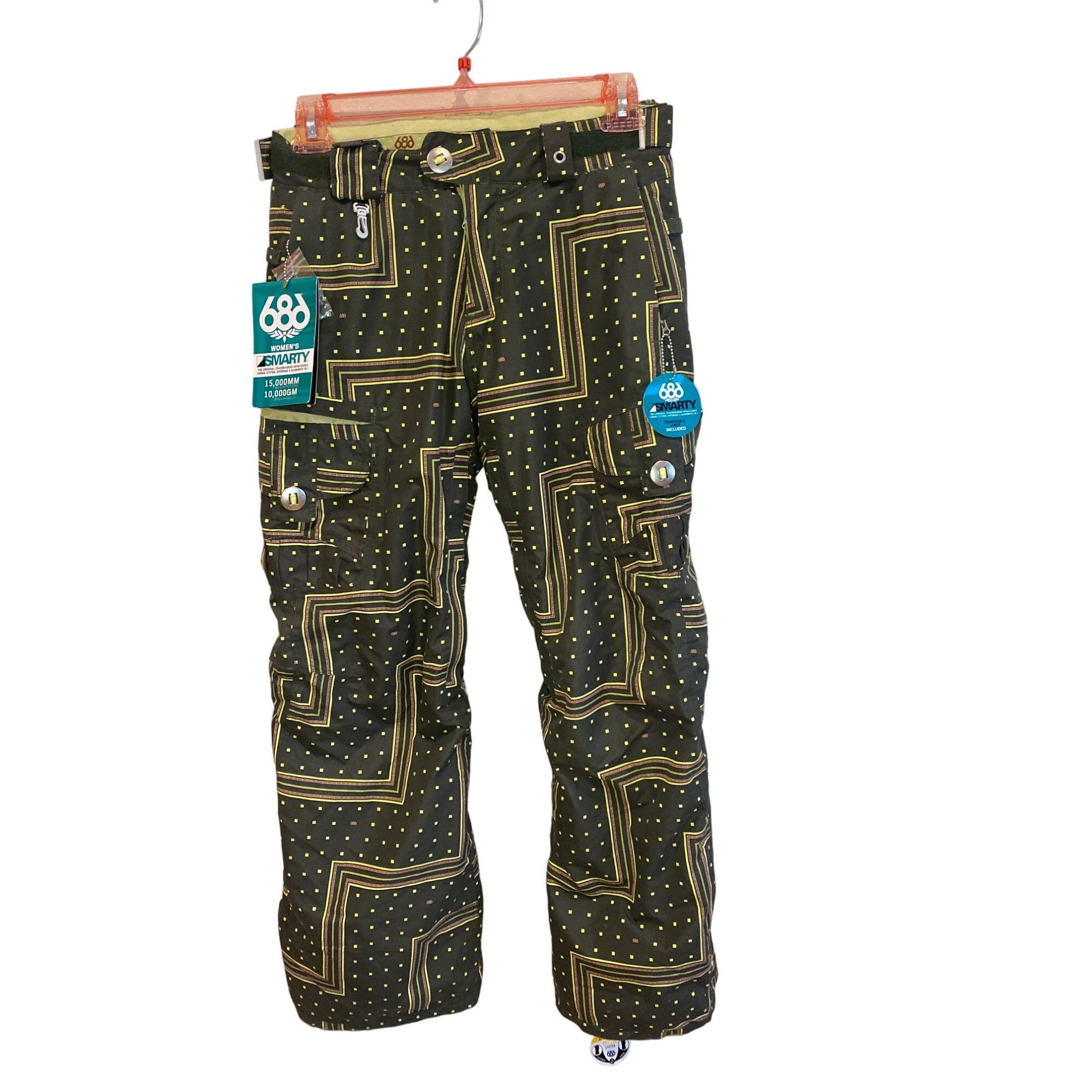 686 NWT 686 Smarty Original Cargo Ski Pants Zig Zag W's S Remove Size 28" / US 6 / IT 42 - 20 Thumbnail