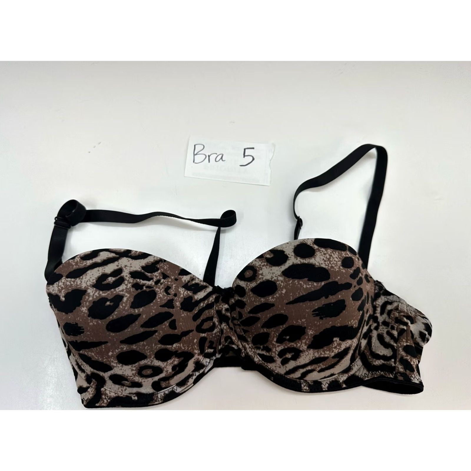 Vintage Unknown Brand Womens Bra 34C Brown Animal Print Padded Adjustable T-Shirt Bra Womens 34C Size ONE SIZE - 8 Thumbnail
