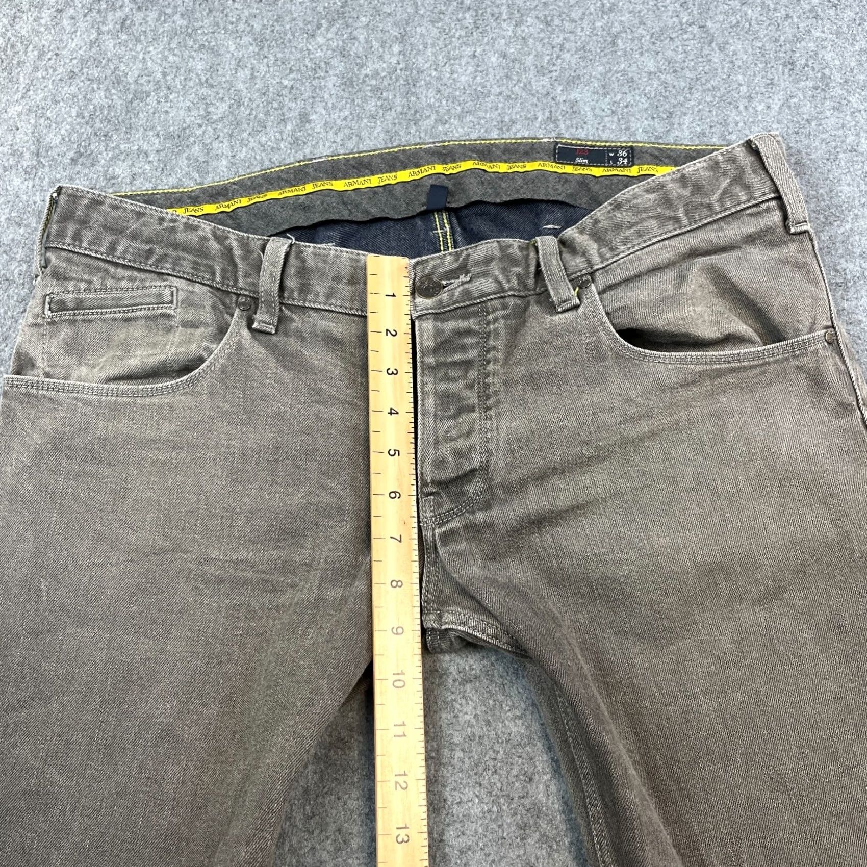 Vintage Armani Jeans Jeans Slim Tapered 36 Mens Medium Grey Wash Stretch J23 Size US 36 / EU 52 - 5 Thumbnail