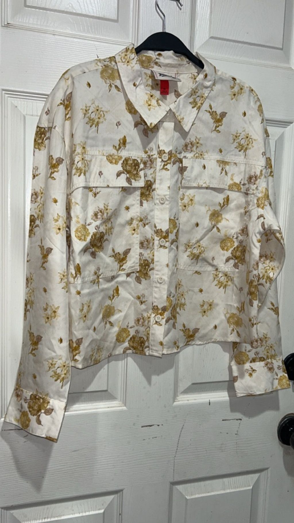 Woolrich Woolen Mills Women's Woolrich White Gold Floral Button Down Shirt M Size M / US 6-8 / IT 42-44 - 1 Thumbnail