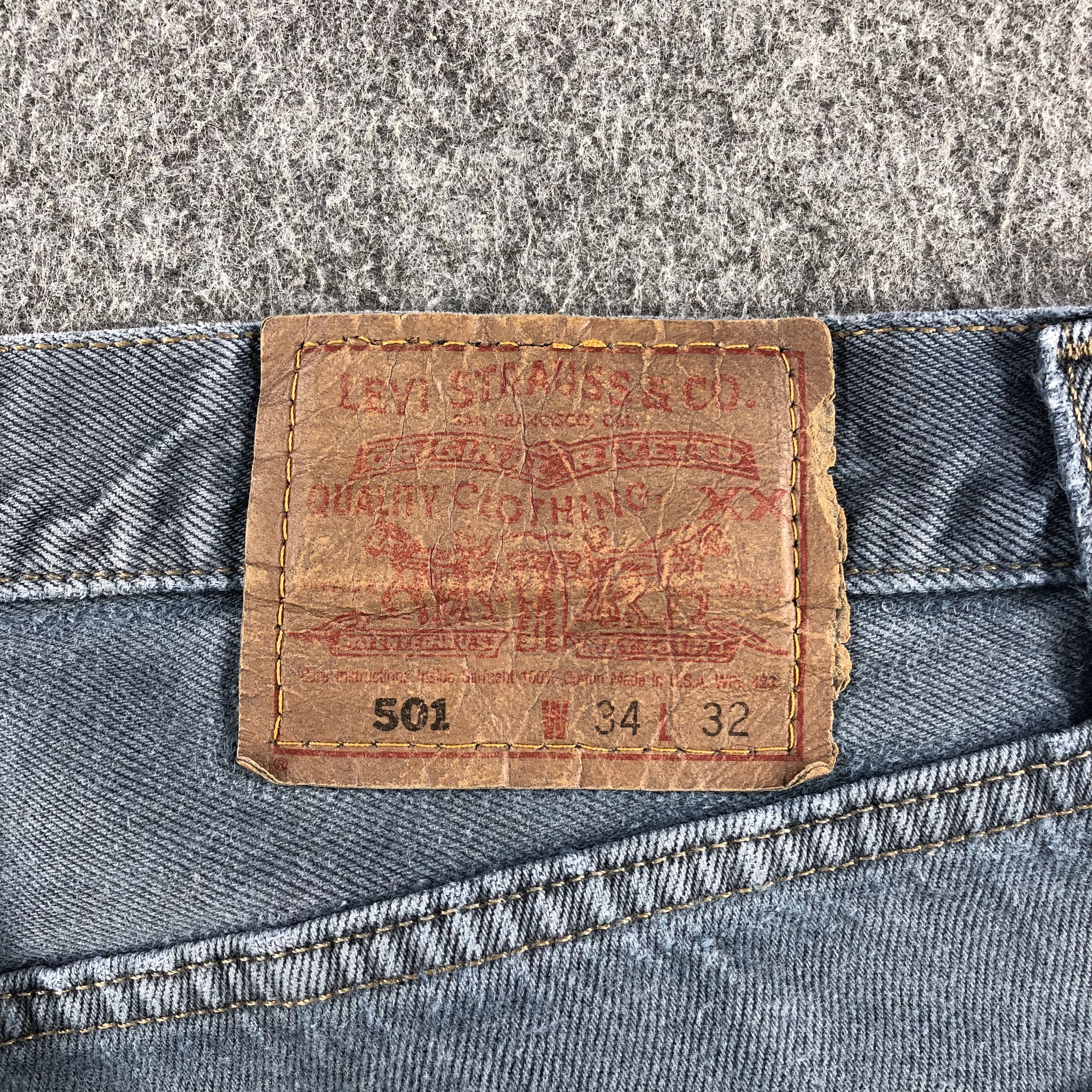 Levi's 90s Vintage Ripped Levis 501 Earth Tone Jeans-J1572 Size US 33 - 5 Thumbnail