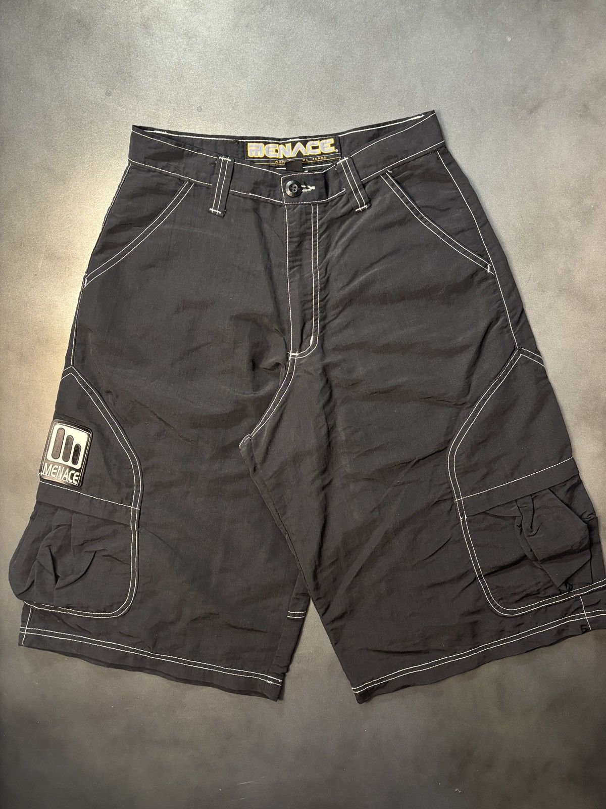 Menace × Vintage Vintage Menace Jeans Shorts 90s Nylon Raver Contrast Stitch Size US 28 / EU 44 - 19 Thumbnail