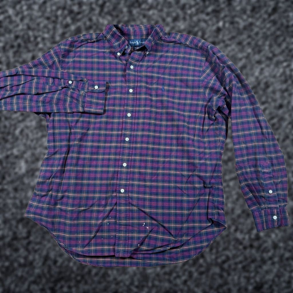 Polo Ralph Lauren Polo Ralph Lauren Button-Up Shirt Mens XL Classic Fit Gingham Check Red Blue Multicolor Pony Long Sleeve Men Size US XL / EU 56 / 4 - 1 Thumbnail