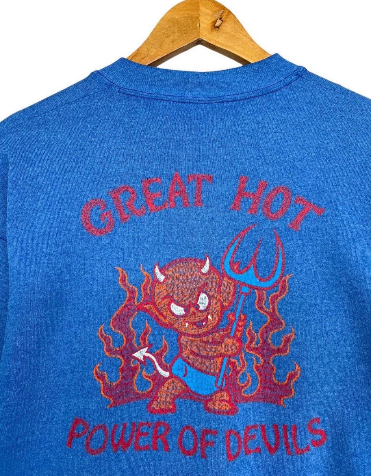 Devilock × Vintage Vintage 80s Great Red Hot Power of Devils Sweatshirt Size US S / EU 44-46 / 1 - 5 Thumbnail