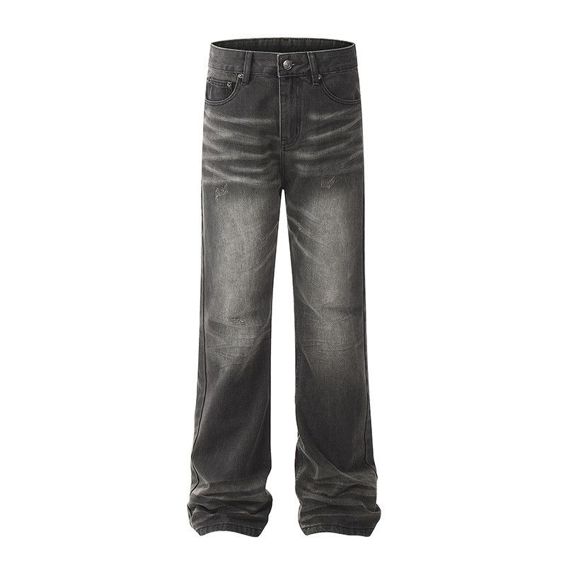 Men's Lightning Distressed Vintage Gradient Washed Jeans