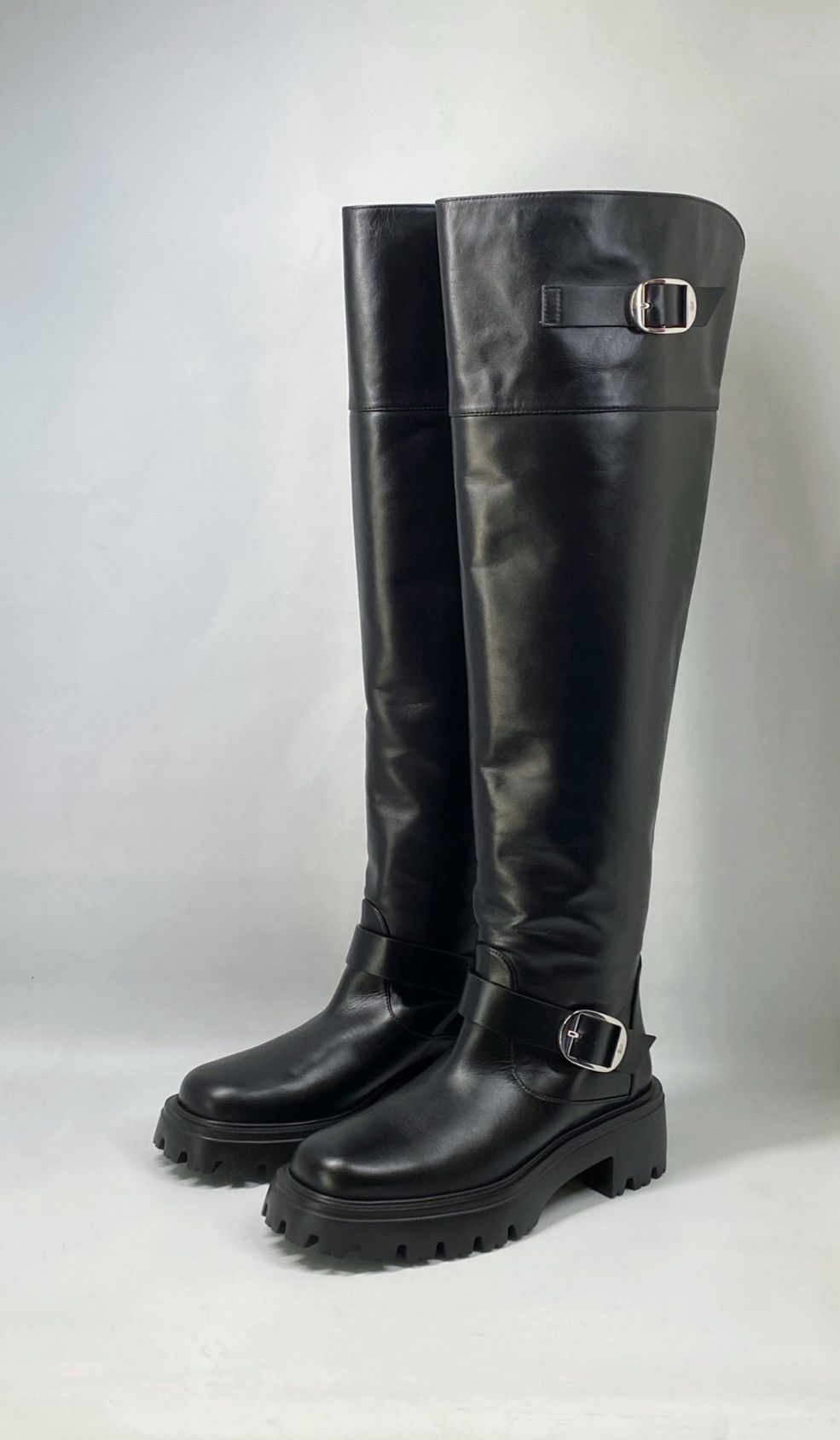 Stuart Weitzman Stuart Weitzman Buckle-Accented Leather Tall Boots size 7 Size US 7 / IT 37 - 1 Thumbnail