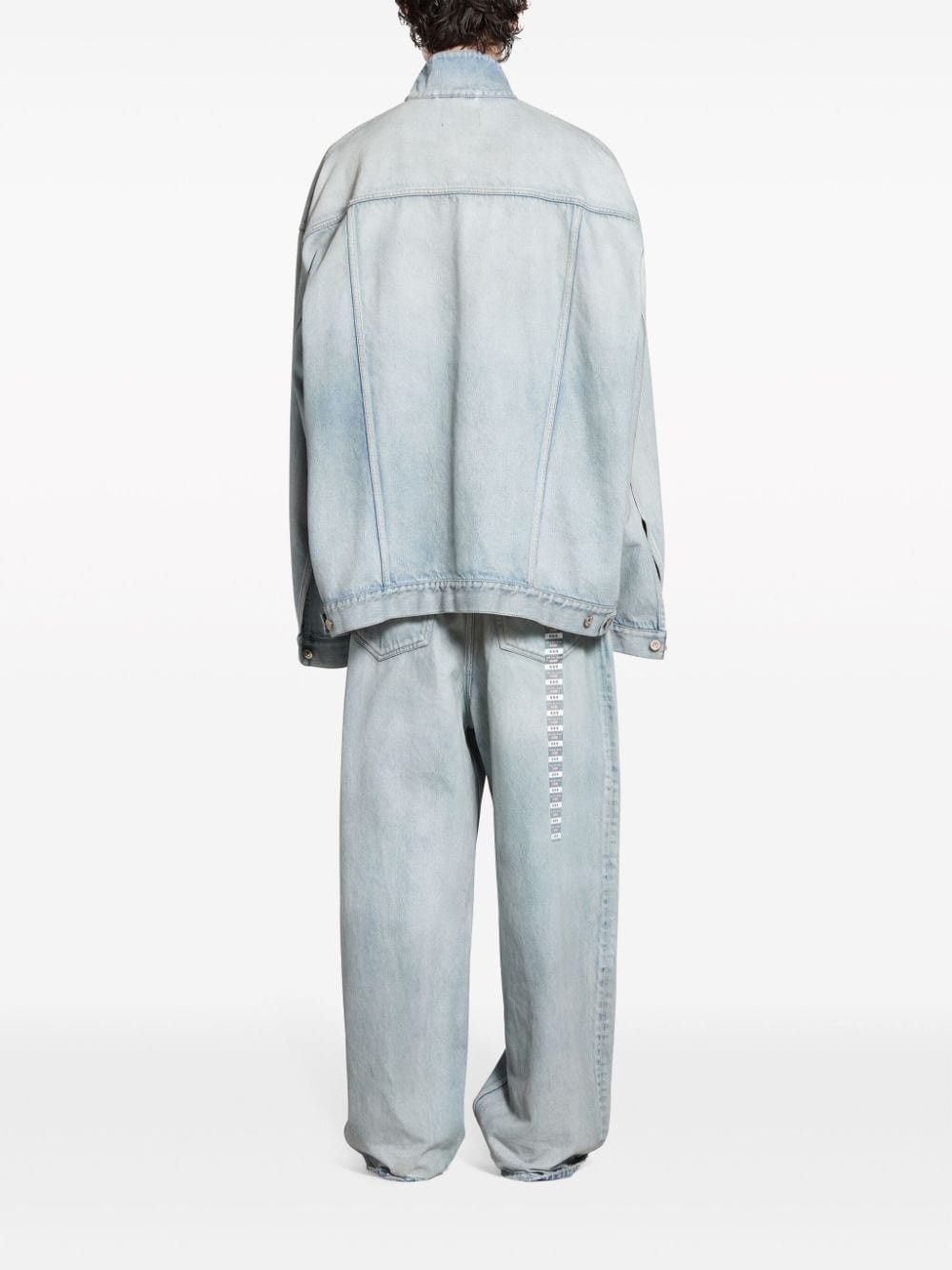Balenciaga o1la1rc1a0625 Denim Size Sticker Jacket in Blue Size US M / EU 48-50 / 2 - 4 Thumbnail