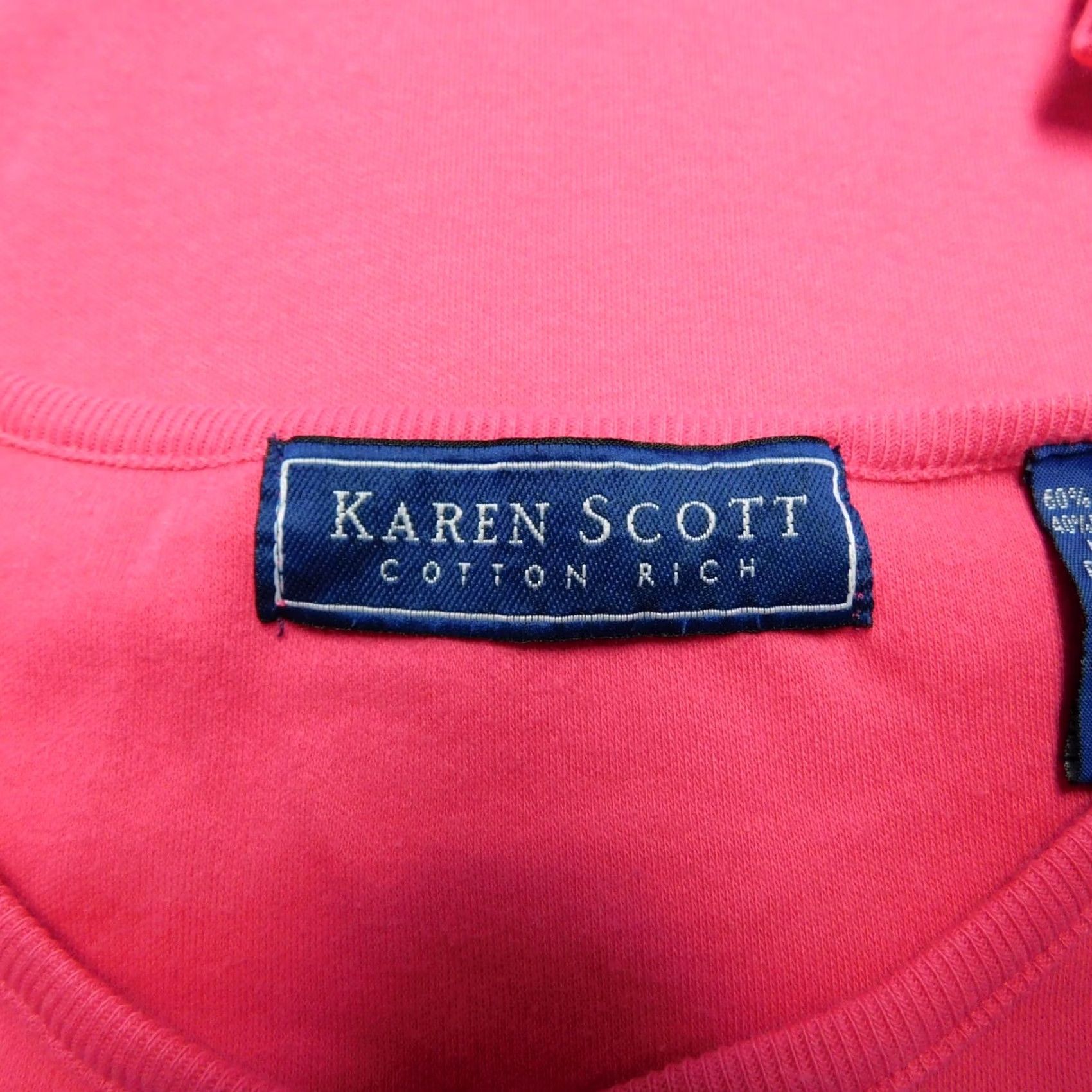 Vintage Karen Scott Cotton Rich Short Sleeve Crew Neck Knit Henley Top Pink L Women Shirt Casual Knit Mens Womens Girls Size L / US 10 / IT 46 - 4 Thumbnail