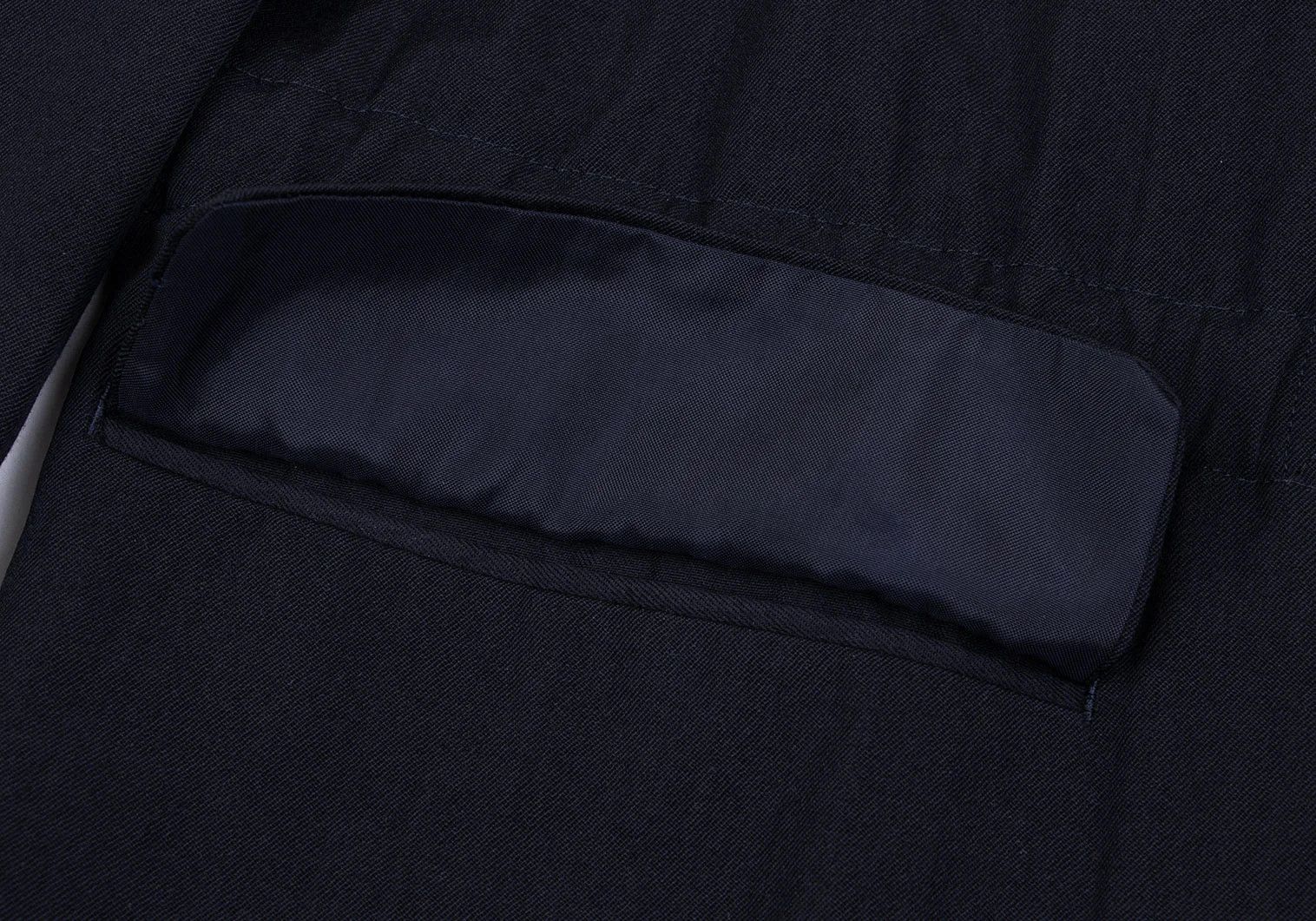 Comme des Garcons Homme Plus Wool Gabardine Gathered Jacket in Navy M Size US M / EU 48-50 / 2 - 11 Thumbnail