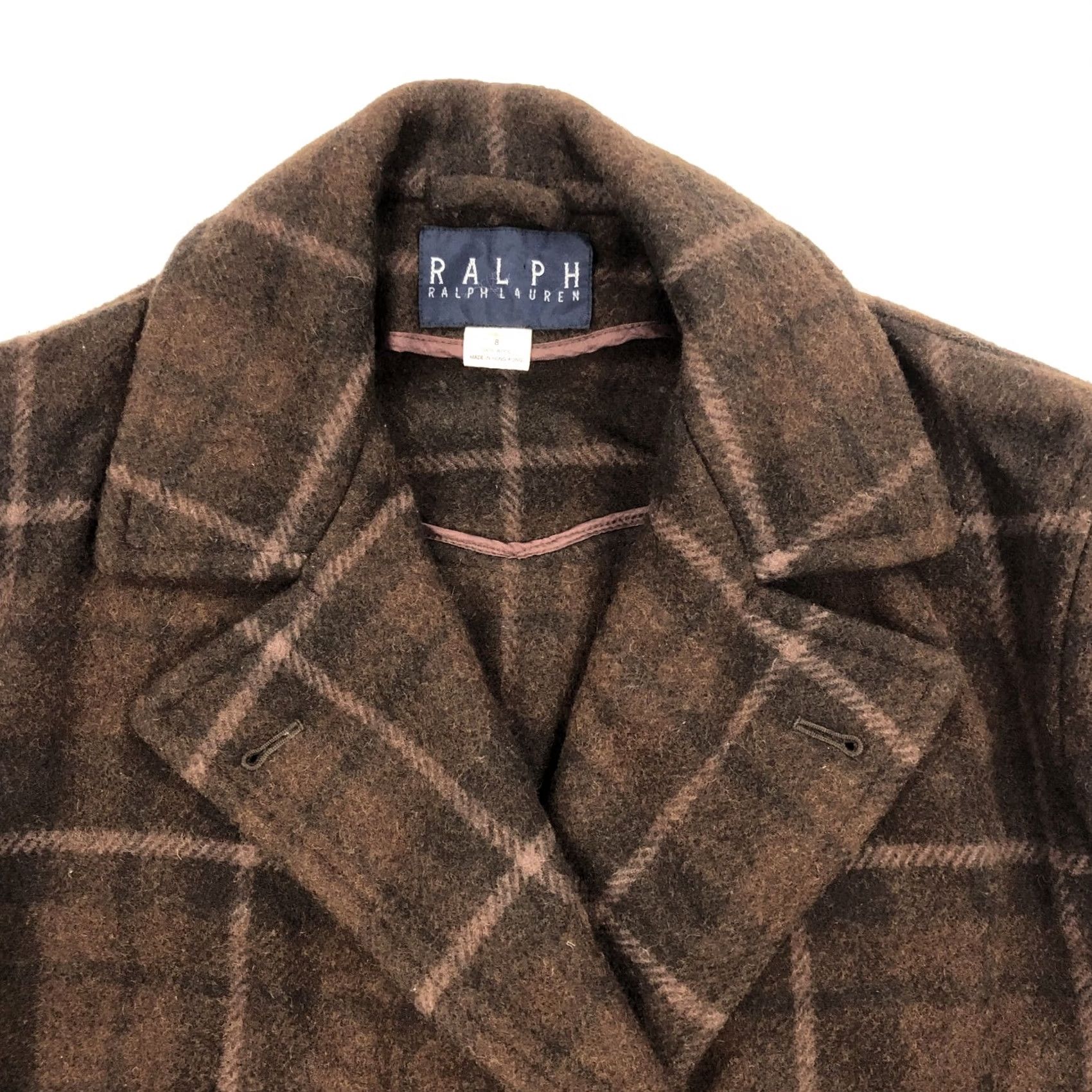 Ralph Lauren Ralph Lauren Women's Coat Plaid Wool Double Breasted Pea Coat Jacket Size 8 Wool Blended Outdoor Fall Winter Cleated Pockets Buttoned - Mens Size M / US 6-8 / IT 42-44 - 3 Thumbnail