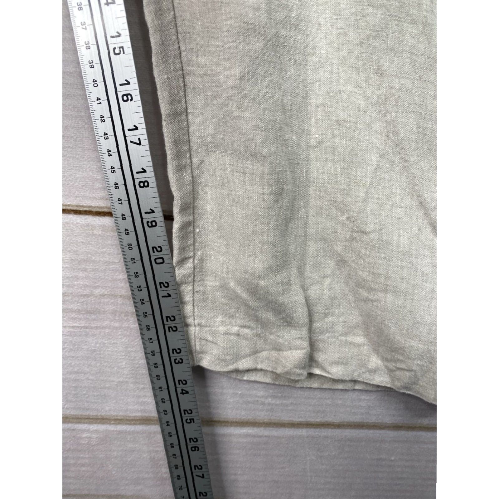 Vintage Chicos Linen Pants Wide-Leg Cropped Beige XS-XL 3 US XL Relaxed Beach Bohemian Womens Pants Size 40" / US 18 - 4 Thumbnail
