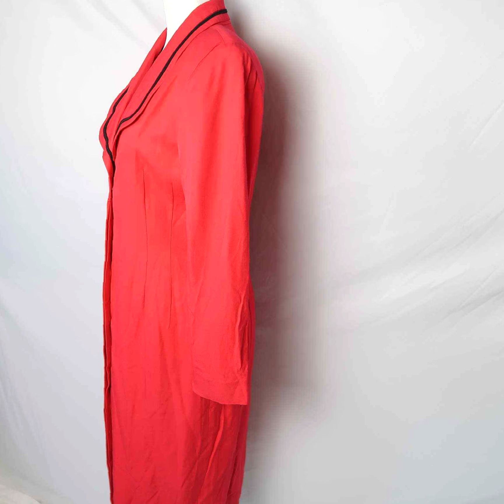 Liz Claiborne VINTAGE Liz Claiborne red blazer style midi dress 8P Ladies 90s Workwear Sheath Petite Red Size M / US 6-8 / IT 42-44 - 3 Thumbnail