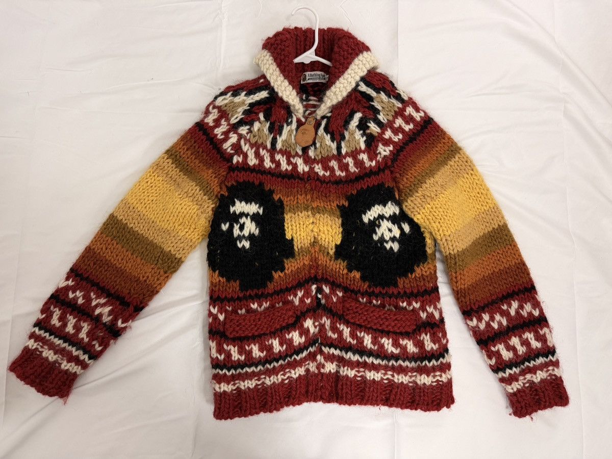 Bape ape head cowichan knit sweater
