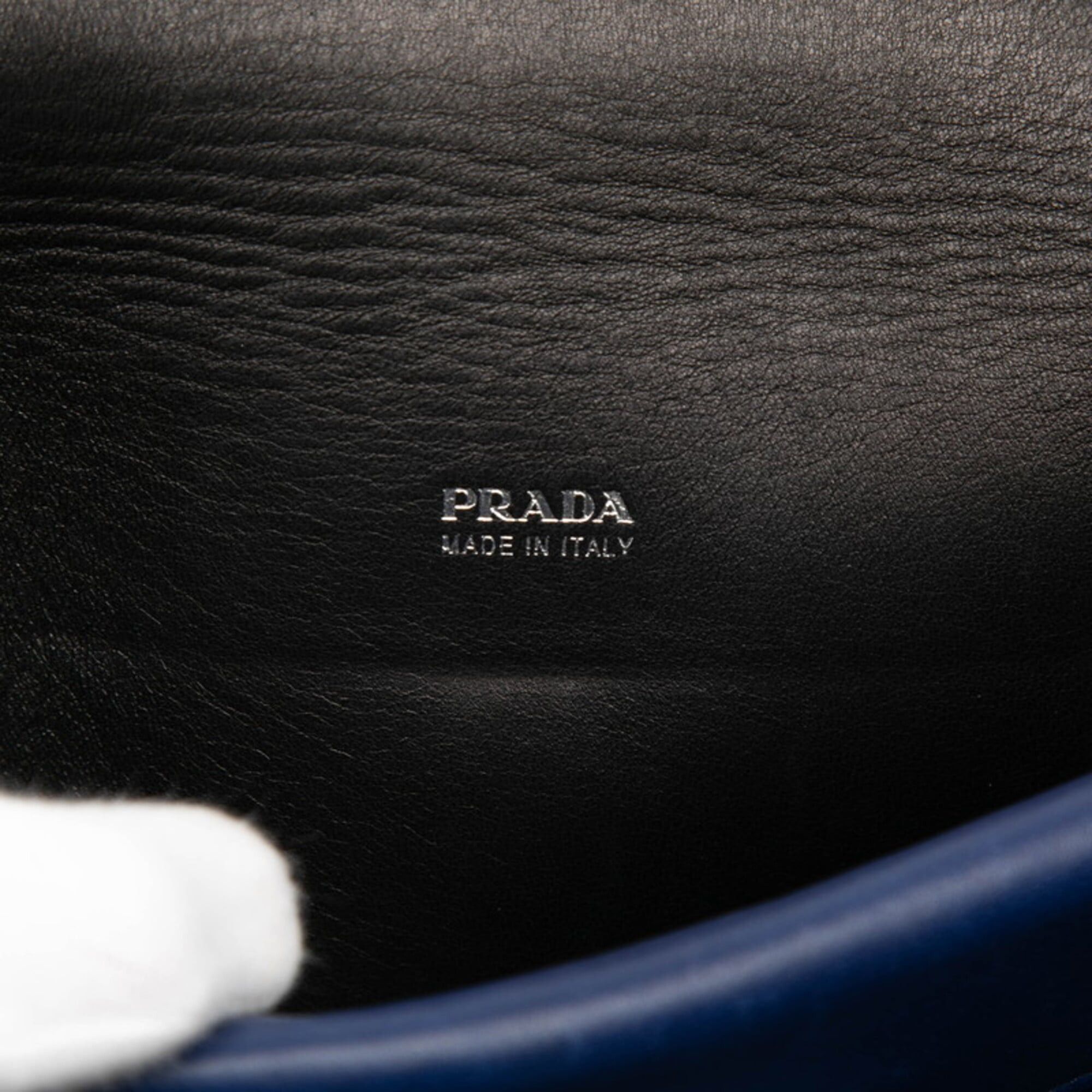 Prada Prada Flap Chain Shoulder Bag, Navy Leather, Women's PRADA Size ONE SIZE - 1 Thumbnail