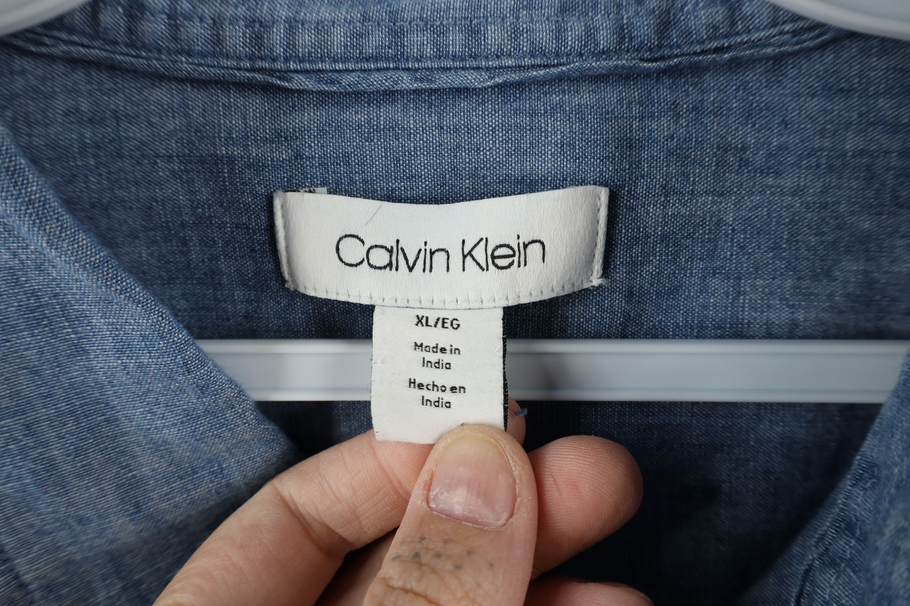Calvin Klein × Vintage Vintage Calvin Klein Collared Button Down Shirt Blue Size US XL / EU 56 / 4 - 5 Thumbnail