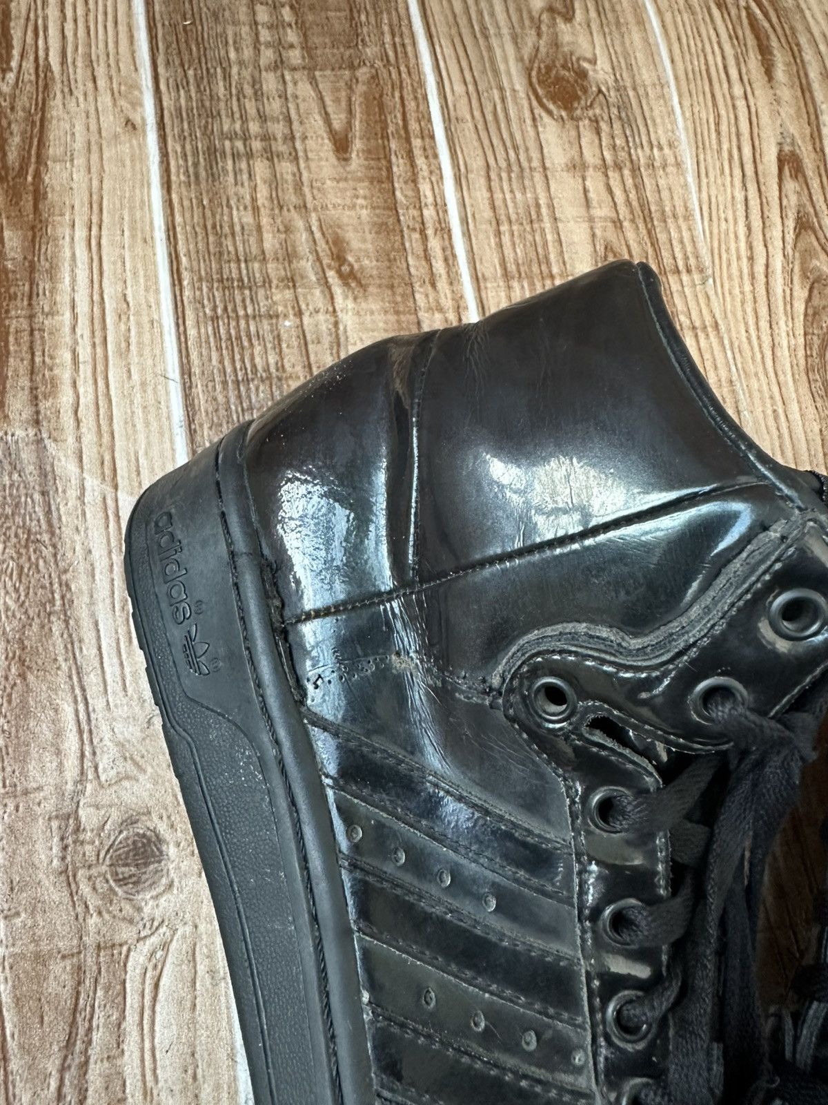 Adidas × Jeremy Scott Ss13 Adidas Jeremy Scott JS Wings 2.0 Patent Black Size US 6.5 / EU 39-40 - 23 Thumbnail