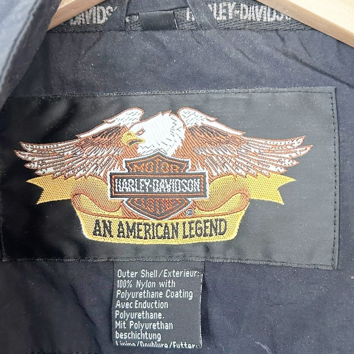 Harley Davidson Harley Davidson Black Spell Out Jacket Sz L Size US L / EU 52-54 / 3 - 3 Thumbnail