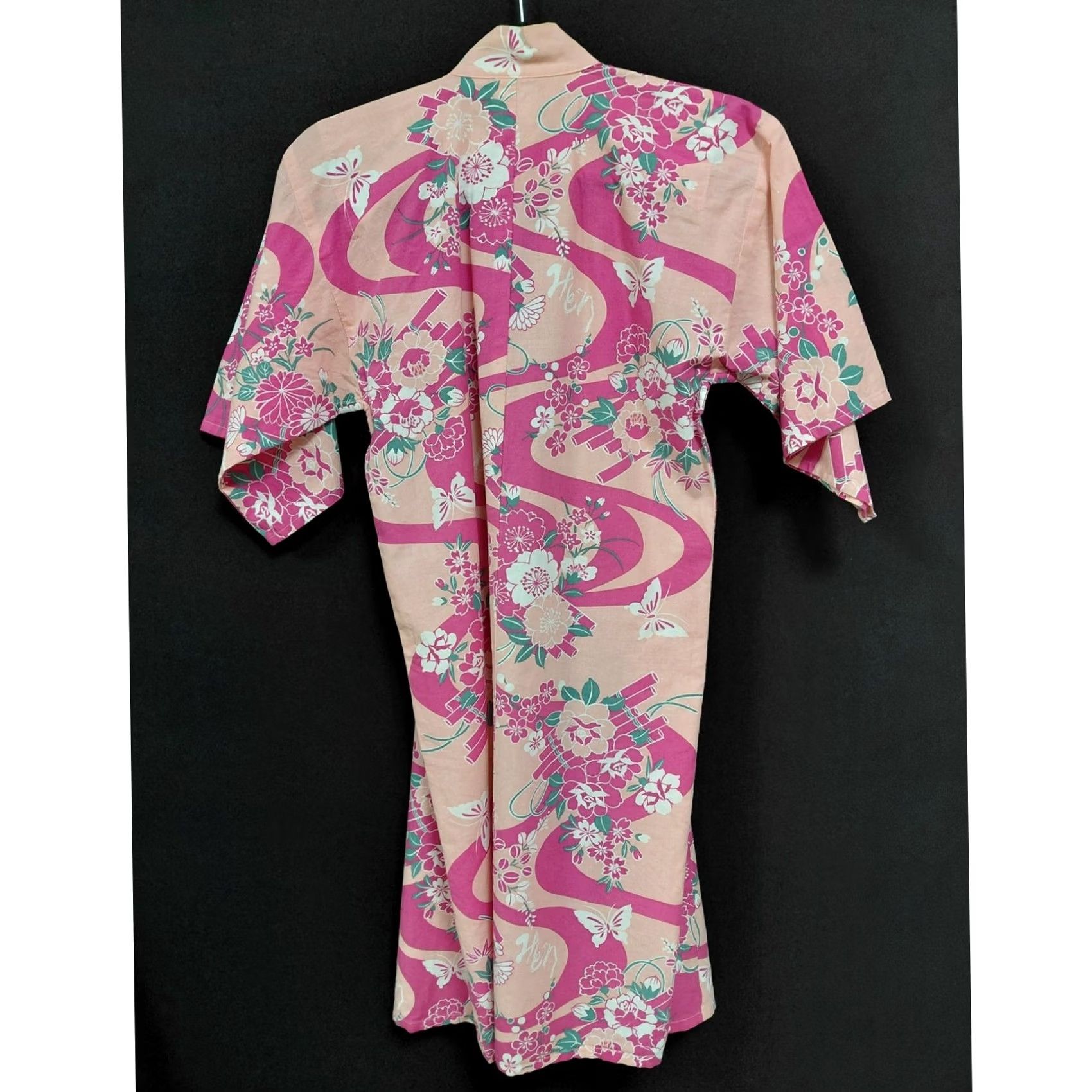 Vintage Midori International Kimono Womens See Measurements Pink Floral Robe Women Size ONE SIZE - 2 Thumbnail