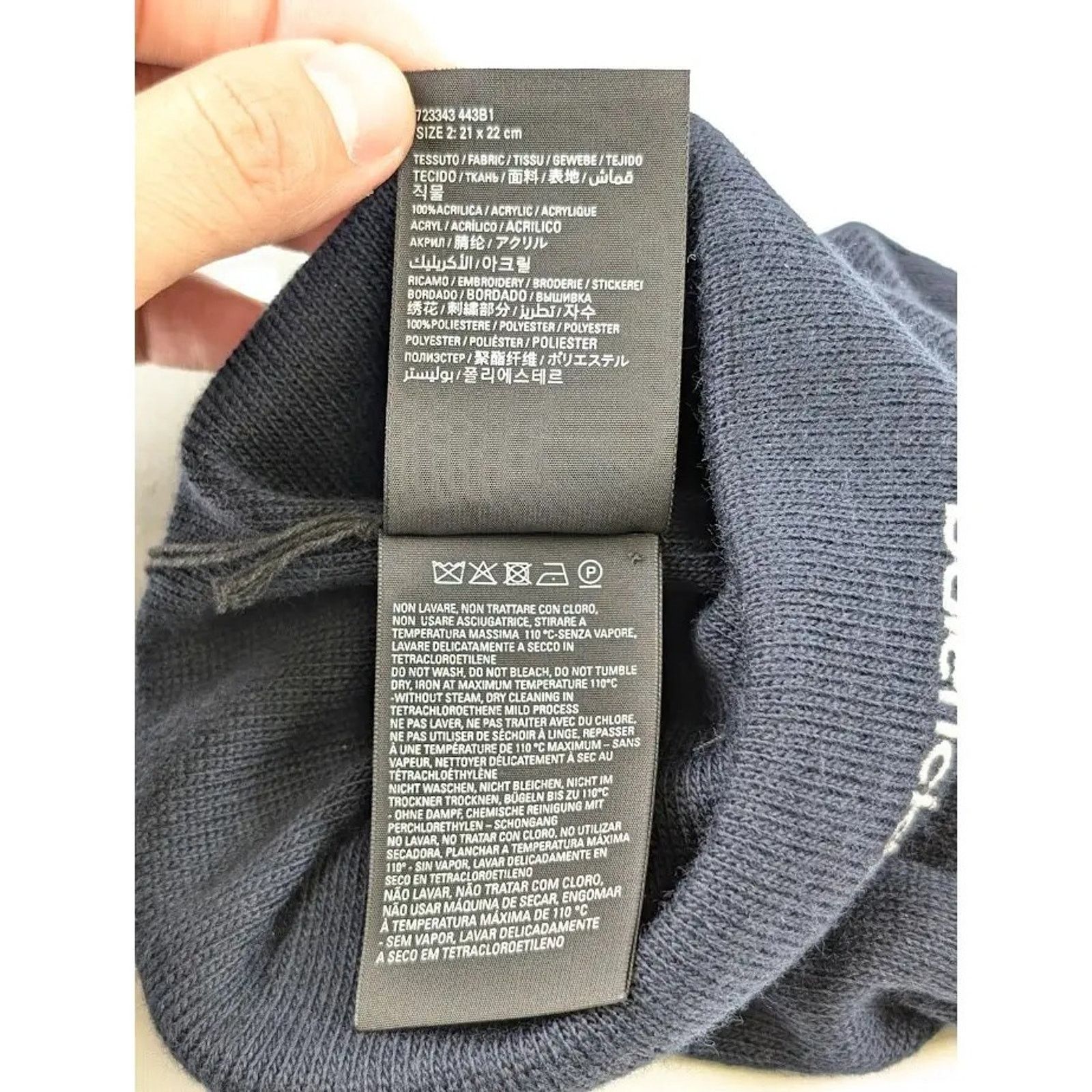 Balenciaga o1rshd1 Q:6 / Size: 1 / Sports Icon Beanie Hat / Cap in Navy Size ONE SIZE - 6 Thumbnail