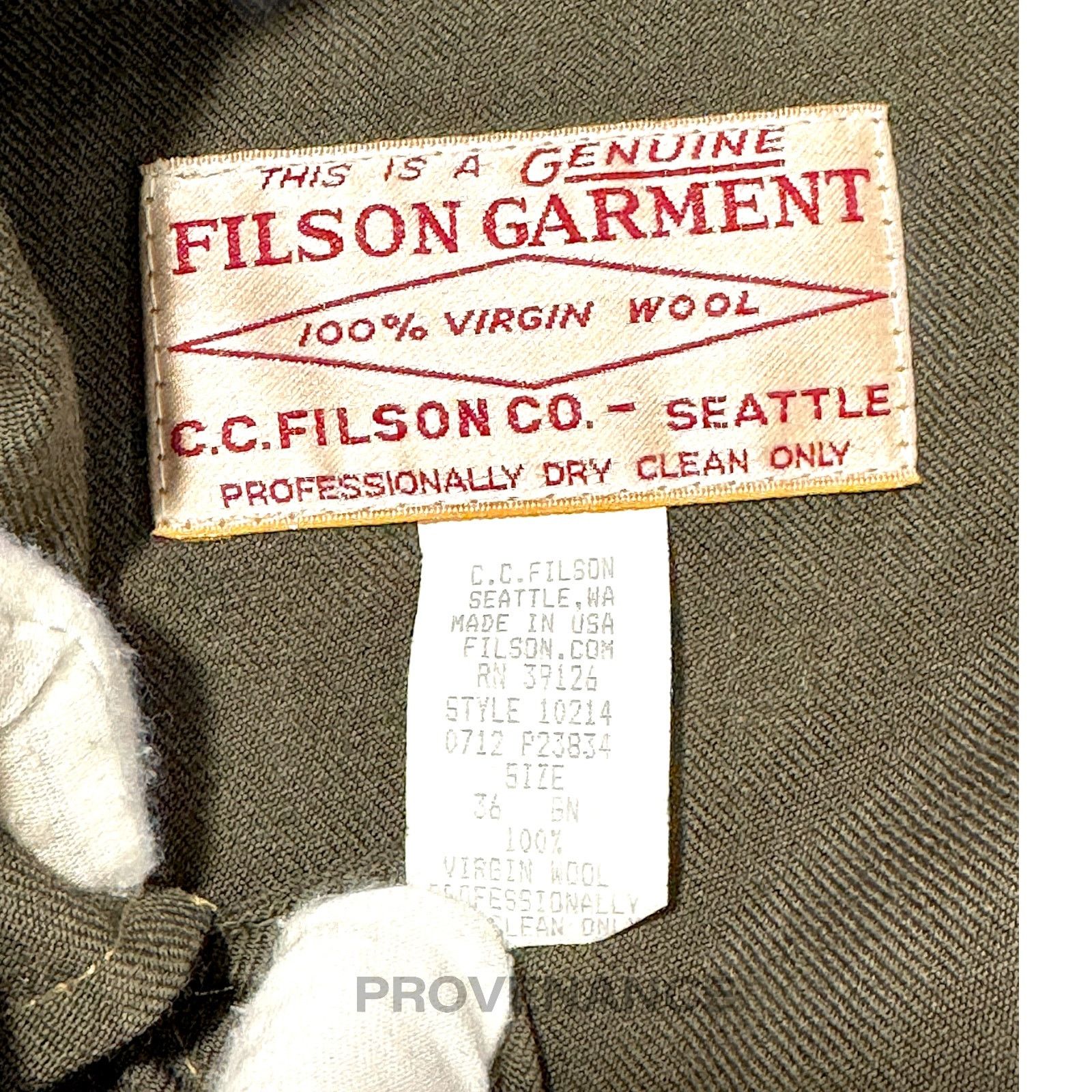 Filson 🔴 Filson 1897 Ltd Ed Forestry Cloth Cruiser Olive 36 XS Size US XS / EU 42 / 0 - 10 Thumbnail