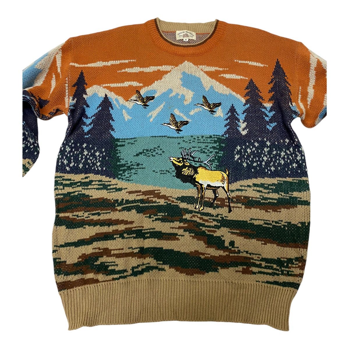 Vintage 🔥 Jour De Monsieur Nature Screen Crewneck Knit Sweater (C3) Size US M / EU 48-50 / 2 - 2 Thumbnail