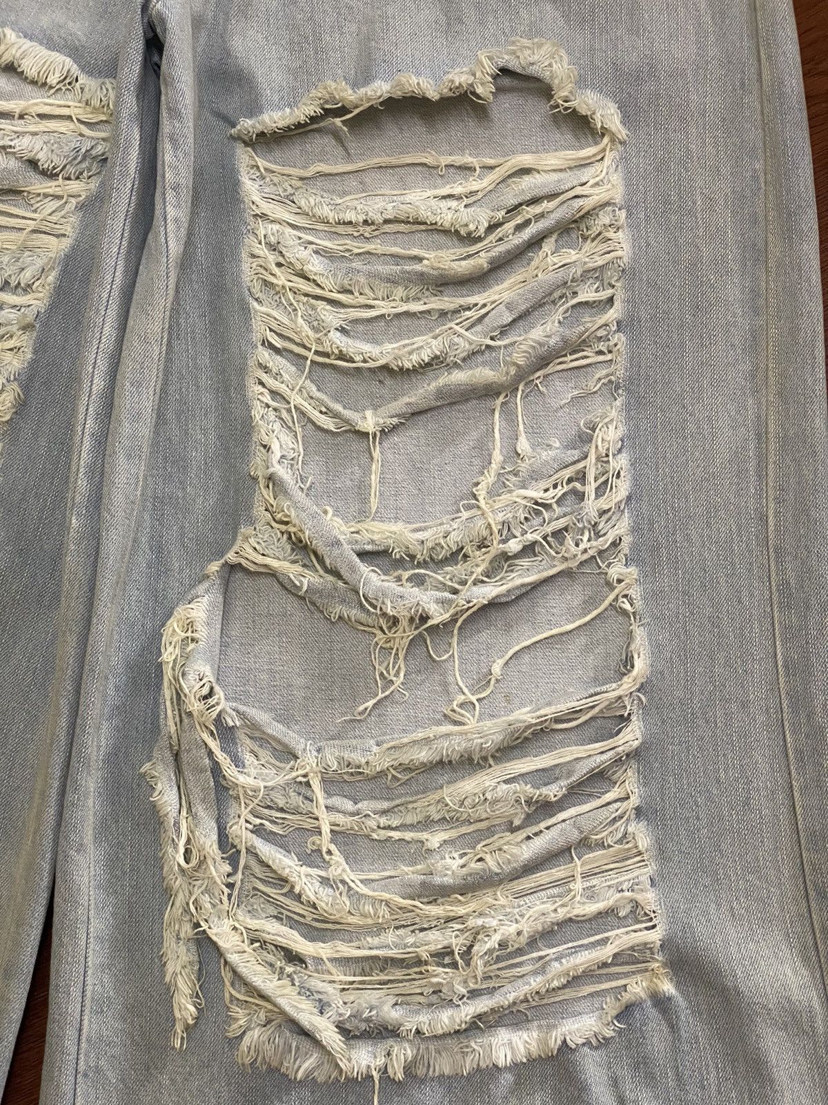 Japanese Brand Vintage Y2K Japanese MidRise Ripped Woman Baggy Frayed Pants Size 31" - 4 Thumbnail