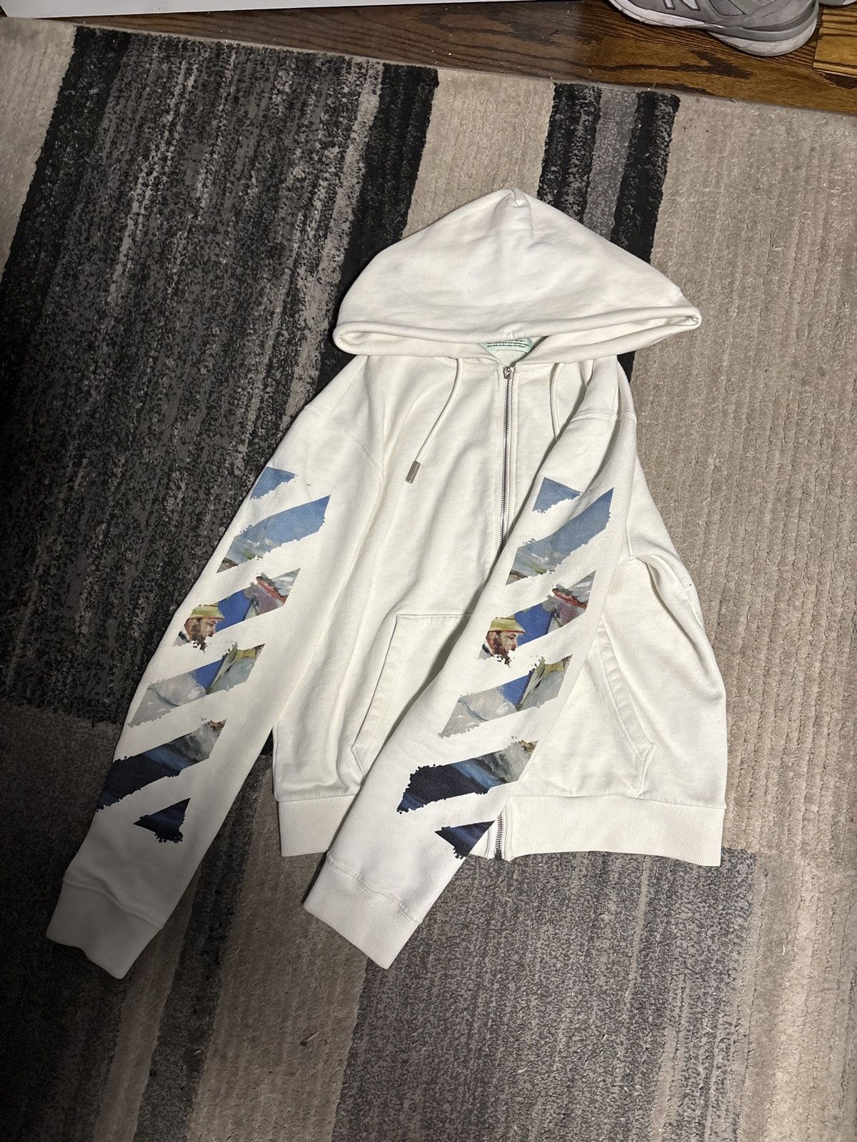 Off-White Off-White Diag Multicolour Zipped Hoodie 'White' Size US S / EU 44-46 / 1 - 3 Thumbnail
