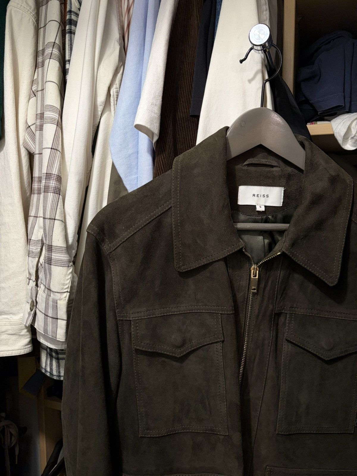 Reiss Green Suede 100% Goat Leather Trucker Jacket Size US S / EU 44-46 / 1 - 7 Thumbnail