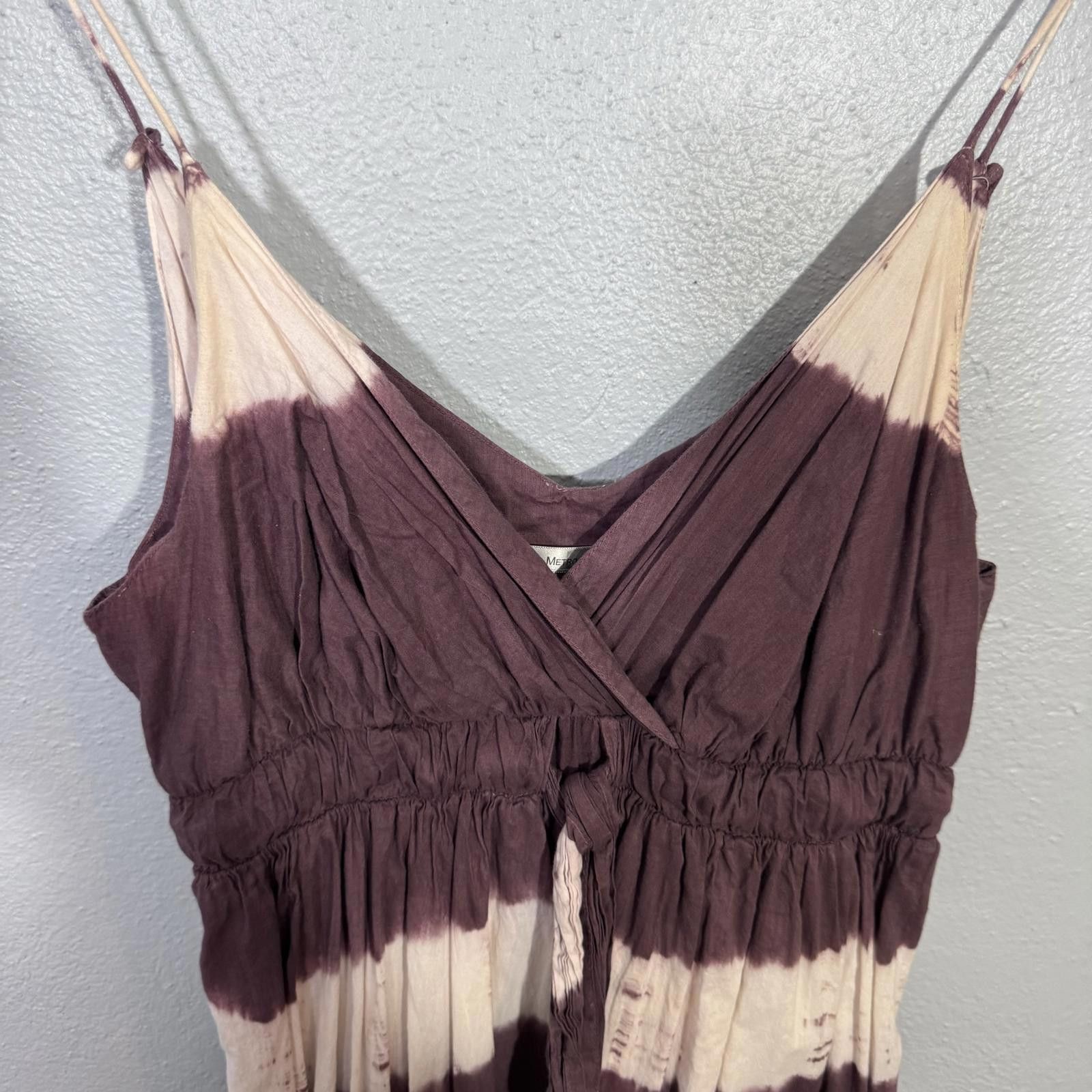 Designer Bohemian Tie-Dye Summer Dress, Spaghetti Straps Size L / US 10 / IT 46 - 11 Thumbnail