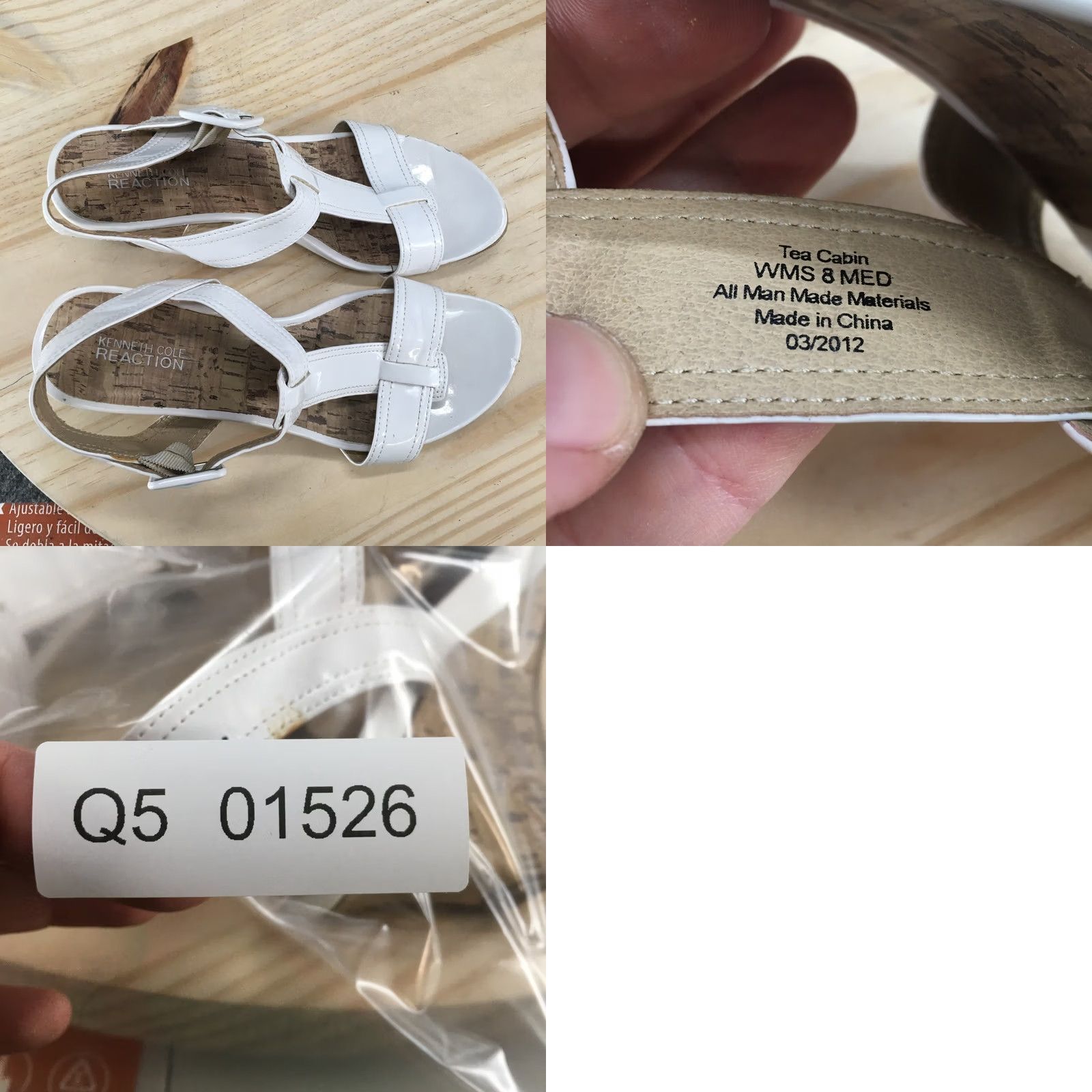 Kenneth Cole Kenneth Cole Reaction Sandals Womens 8 M Tea Cabin Wedge Slingback White Buckle Size US 8 / IT 38 - 10 Thumbnail