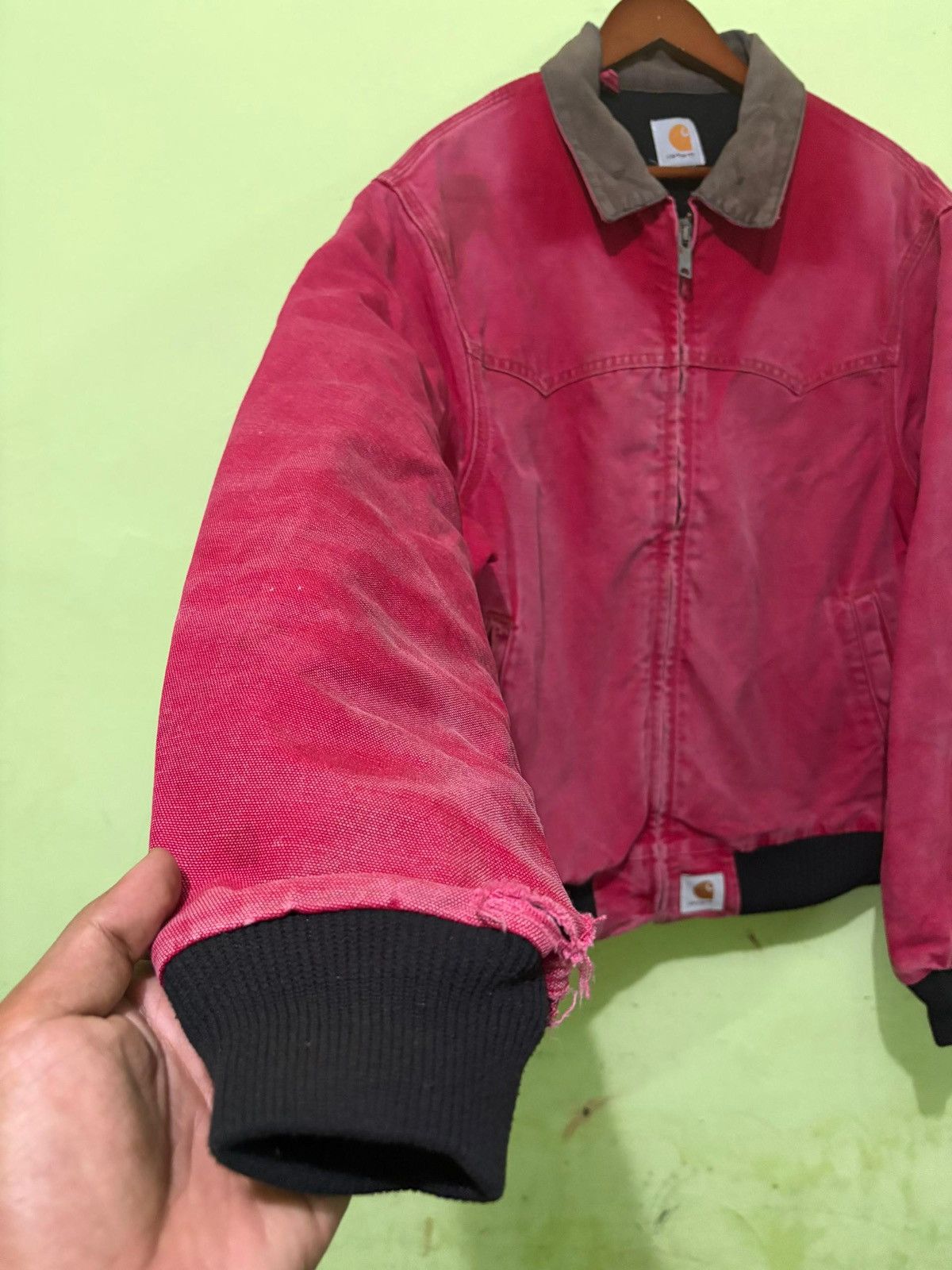 Carhartt VTG Carhartt Detroit Jacket Corduroy Collar Zipper workwear Size US L / EU 52-54 / 3 - 2 Thumbnail