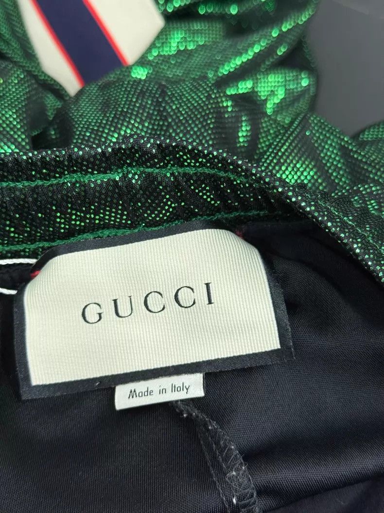 Gucci Gucci Size xs Green striped shiny trousers Size 42" / US 20 - 3 Thumbnail