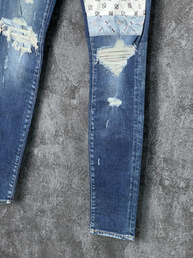 Amiri Amiri Blue spliced distressed jeans Size US 32 / EU 48 - 7 Thumbnail