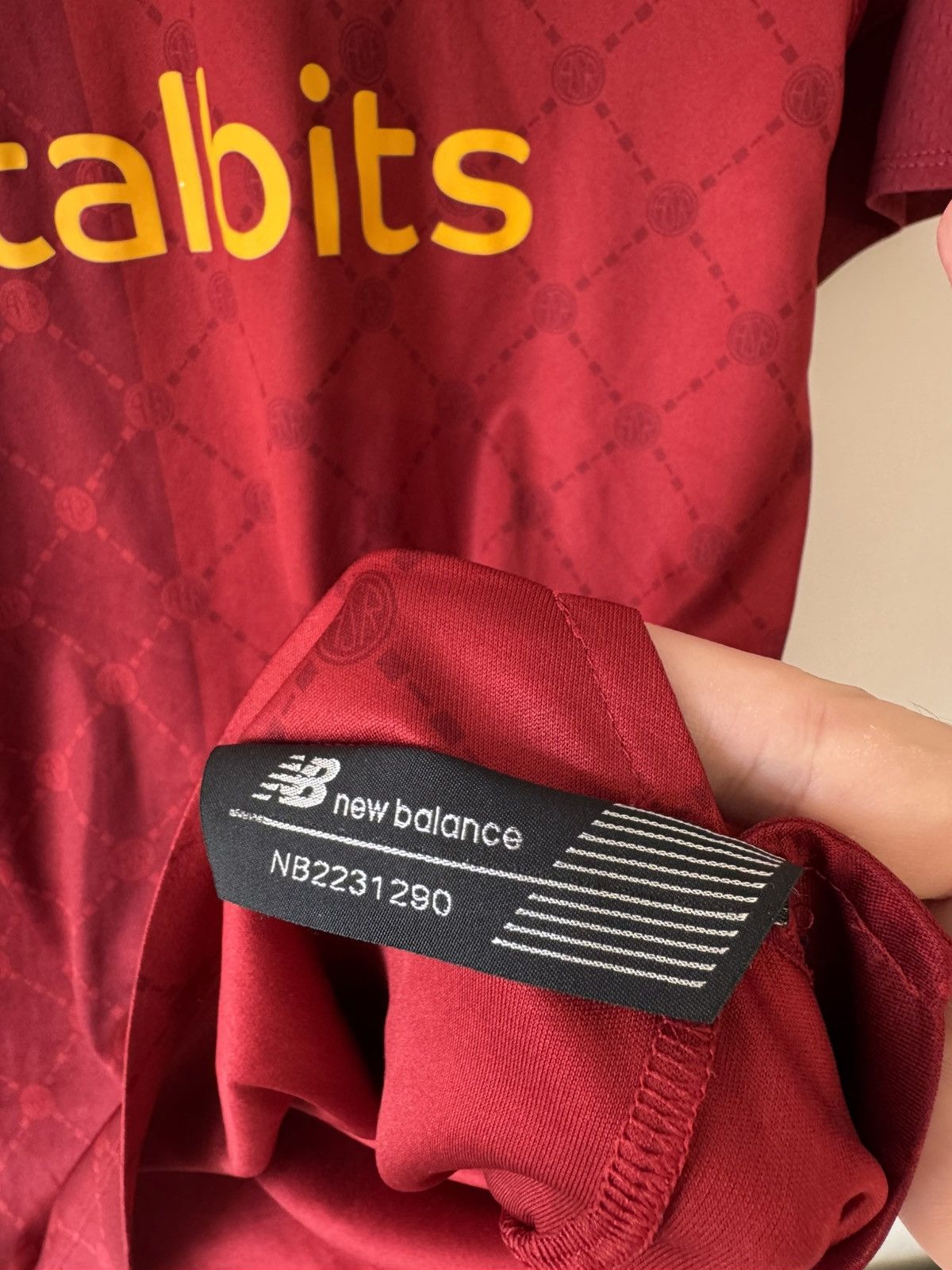 New Balance Roma 2022-2023 Home Soccer Jersey Football Shirt Red Kit Size US S / EU 44-46 / 1 - 21 Thumbnail