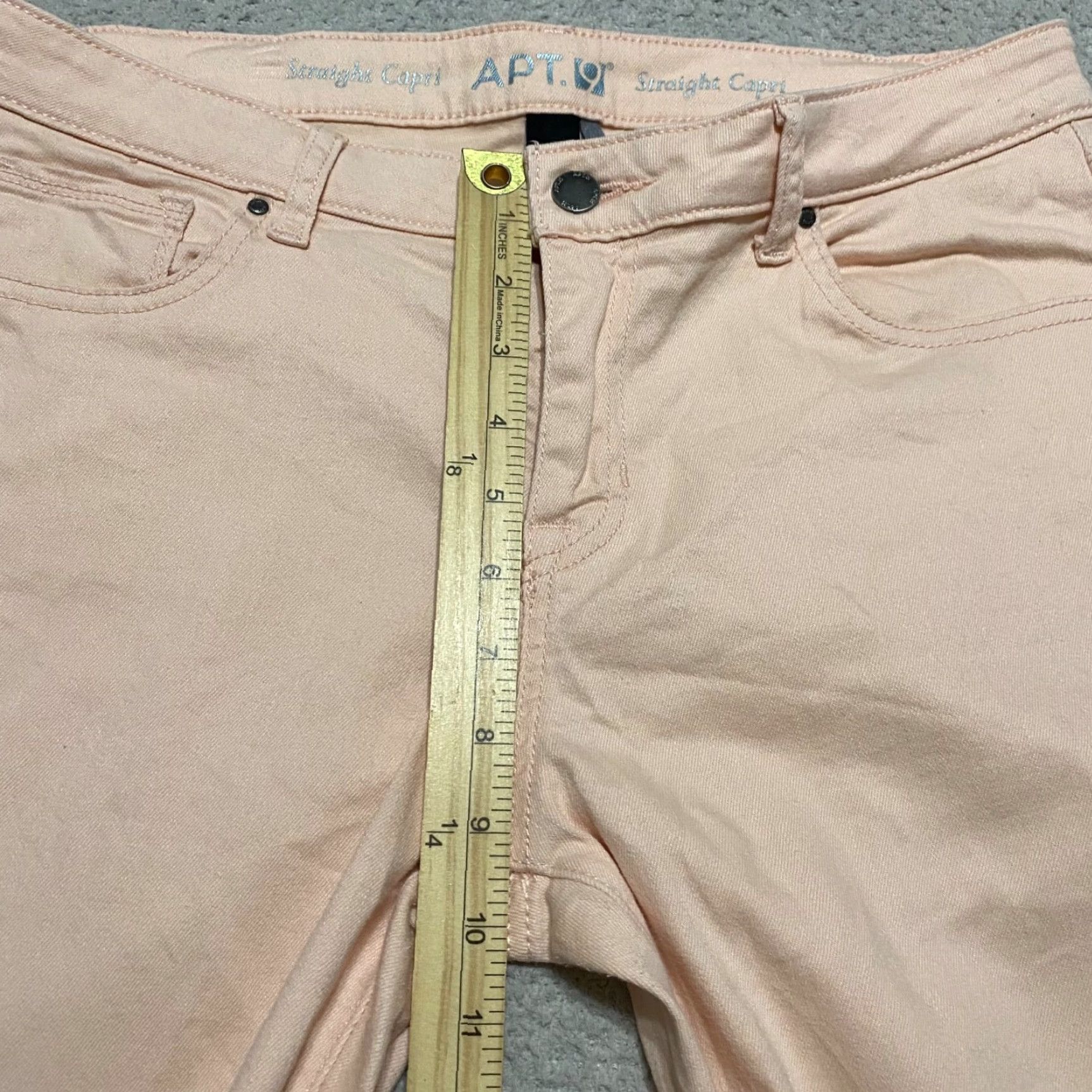 Apt. 9 Apt. 9 Womens Jeans Light Orange Denim Light Wash Straight Capri Mid Rise Size 34" / US 12 / IT 48 - 7 Thumbnail