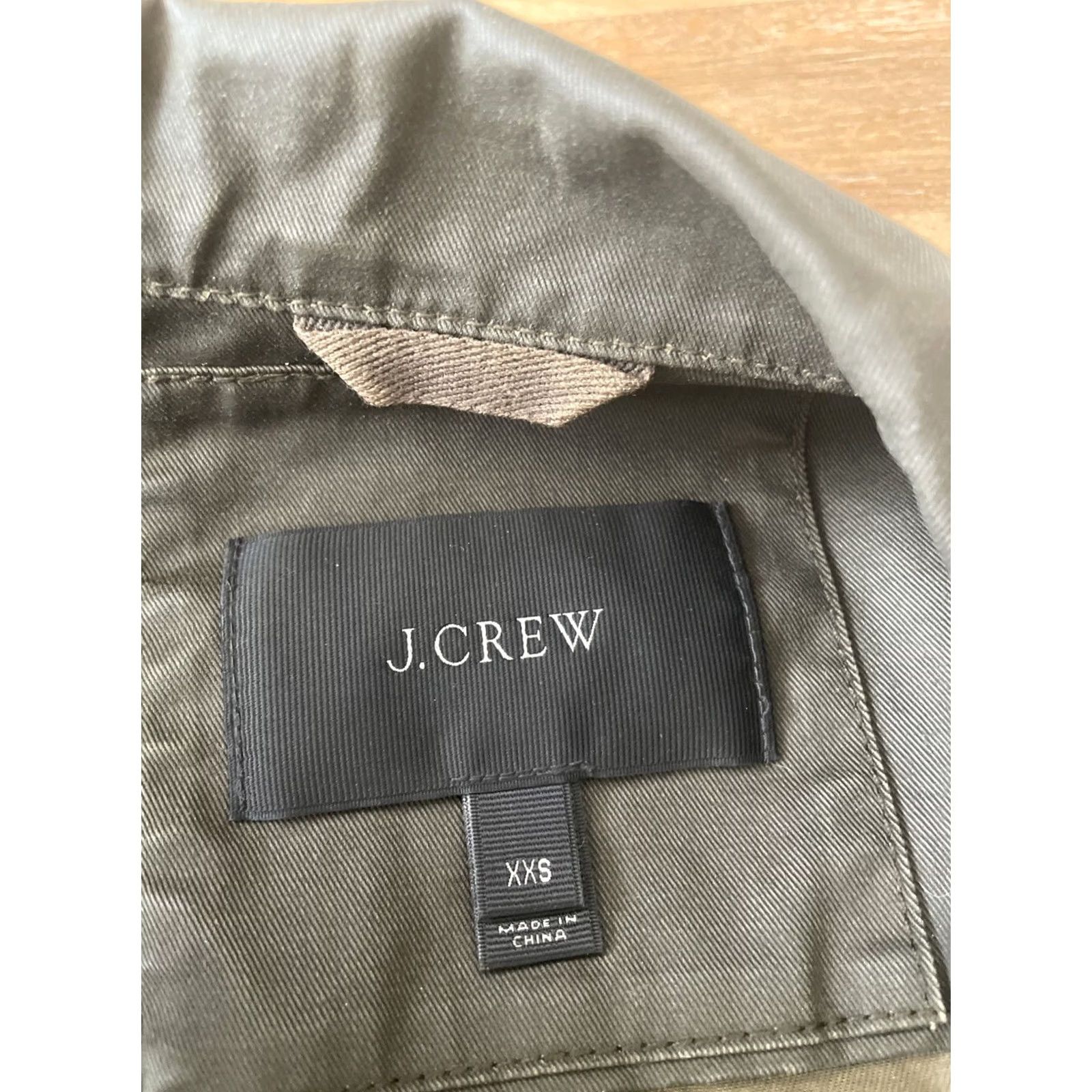 J.Crew VINTAGE J.CREW Downtown Field Jacket Womens XXS Green Waxed Canvas Full Zip Coat Size XXS / US 00 / IT 34 - 3 Thumbnail