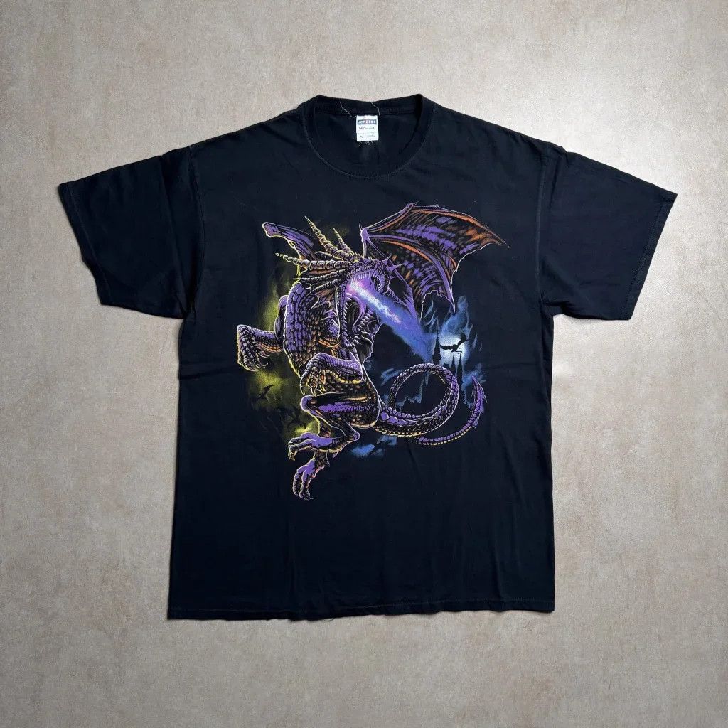 Jerzees Vintage Dragon Graphic T-Shirt - M Size US M / EU 48-50 / 2 - 1 Thumbnail