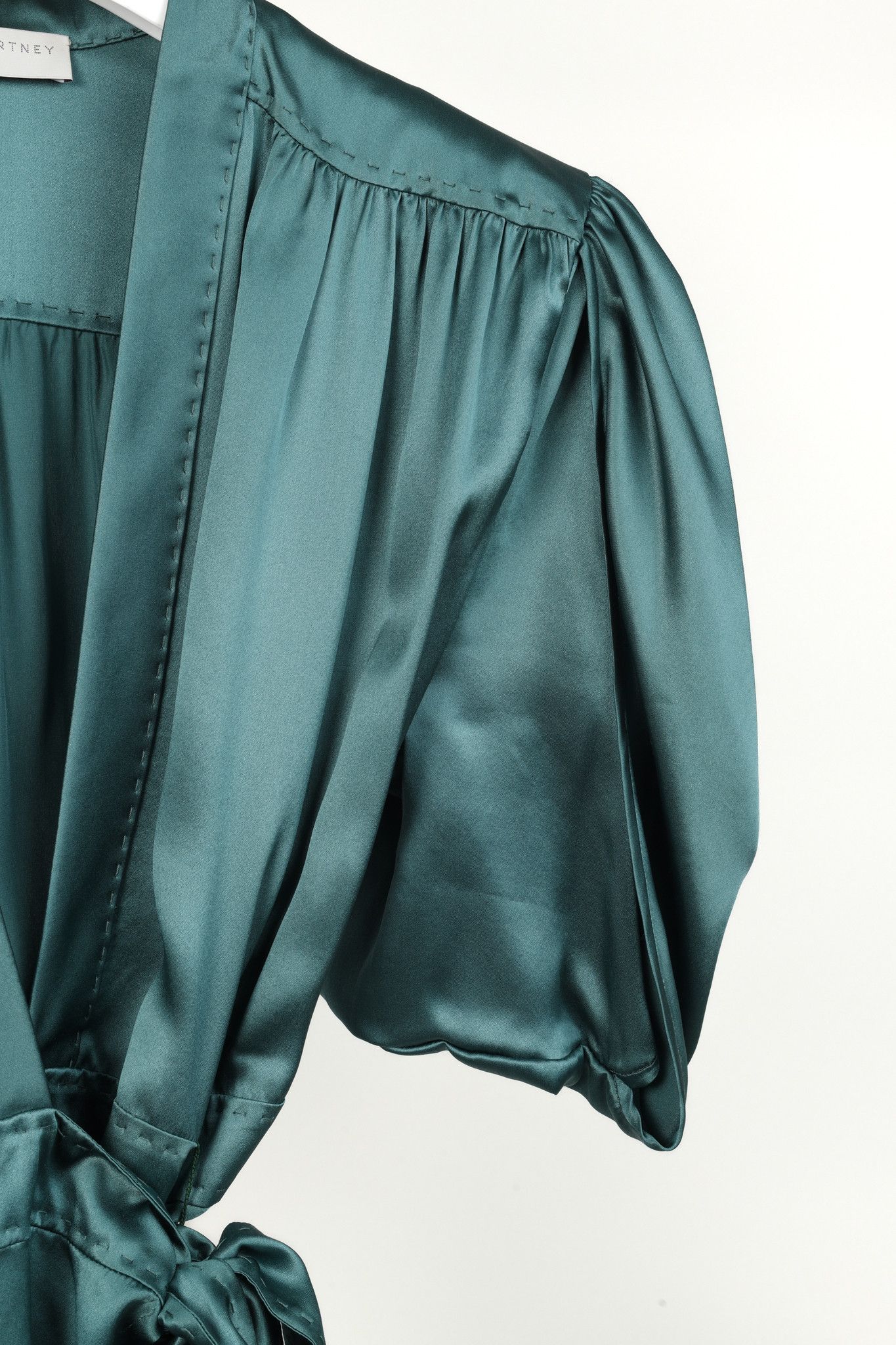 Stella McCartney Stella McCartney Teal Silk Wrap-Around Blouse Size M / US 6-8 / IT 42-44 - 5 Thumbnail