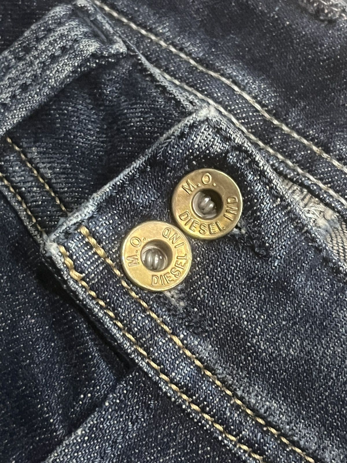 Diesel Black Gold Vintage Diesel “Viker-R-Box” Regular Straight Distress Jeans Size US 31 - 5 Thumbnail