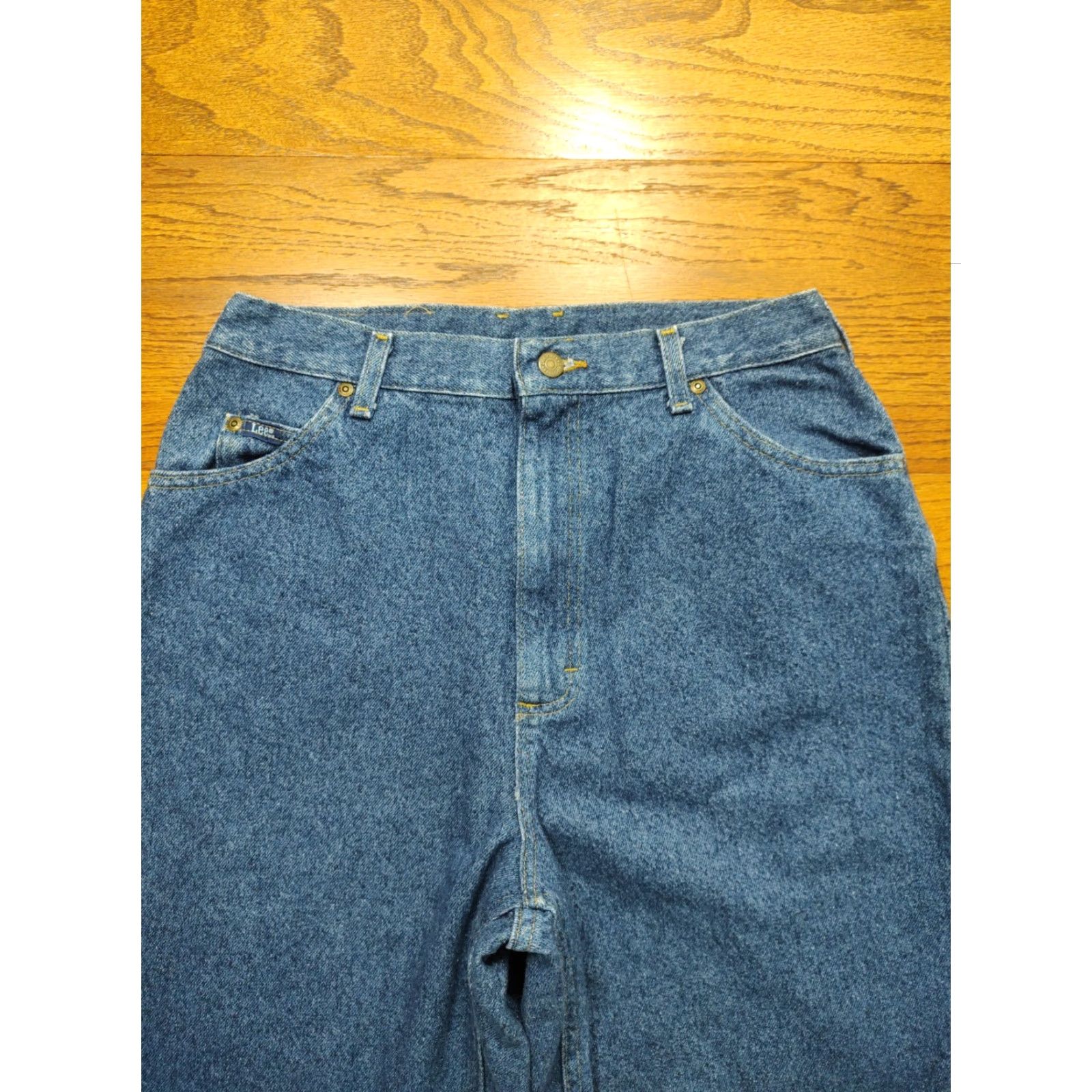 Lee VINTAGE Lee Jeans Womens 16 Long Blue Pepper Wash Relaxed Tapered Ankle 5-Pocket Denim Stretch Size 38" / US 16 / IT 52 - 4 Thumbnail