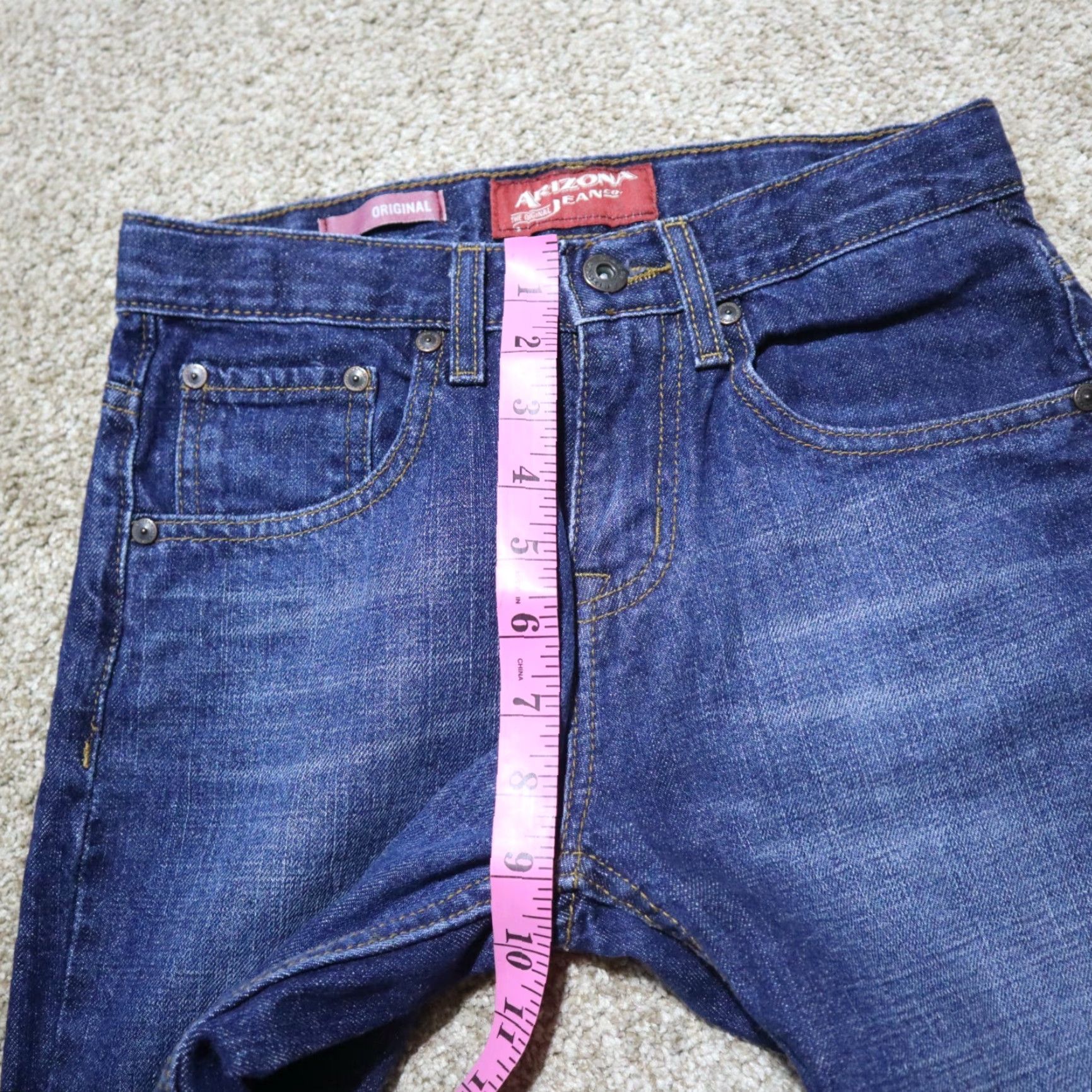 Vintage ARIZONA JEAN CO. Advanced Flex 360 Denim Jeans Women's Size 14 Regular Blue 27in 5-Pocket Classic Straight Leg 100% Cotton Size 36" / US 14 / IT 50 - 5 Thumbnail