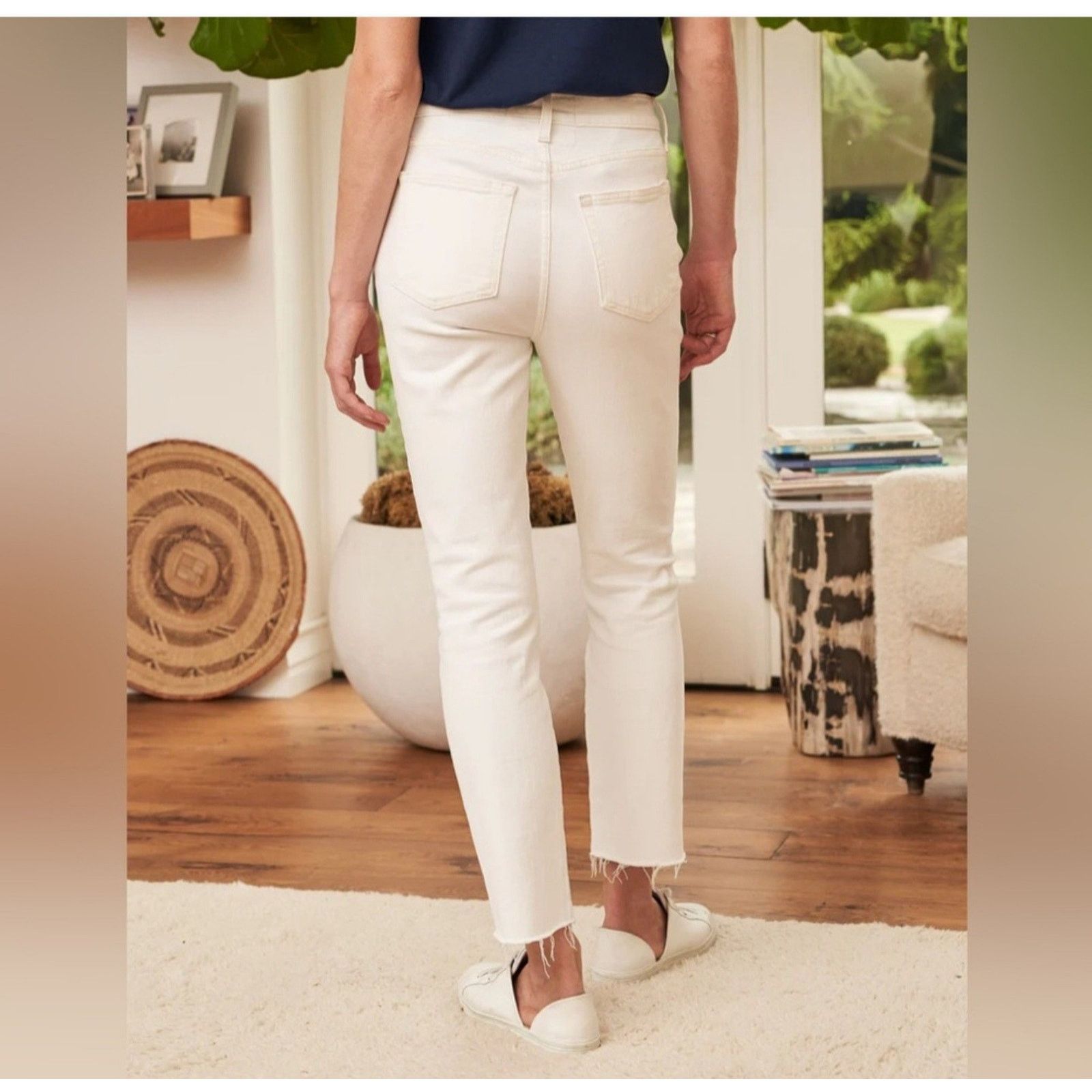 Frank & Eileen FRANK & EILEEN CORK Everyday Optic Button Fly Crop Raw Hem Size 27" / US 4 / IT 40 - 3 Thumbnail