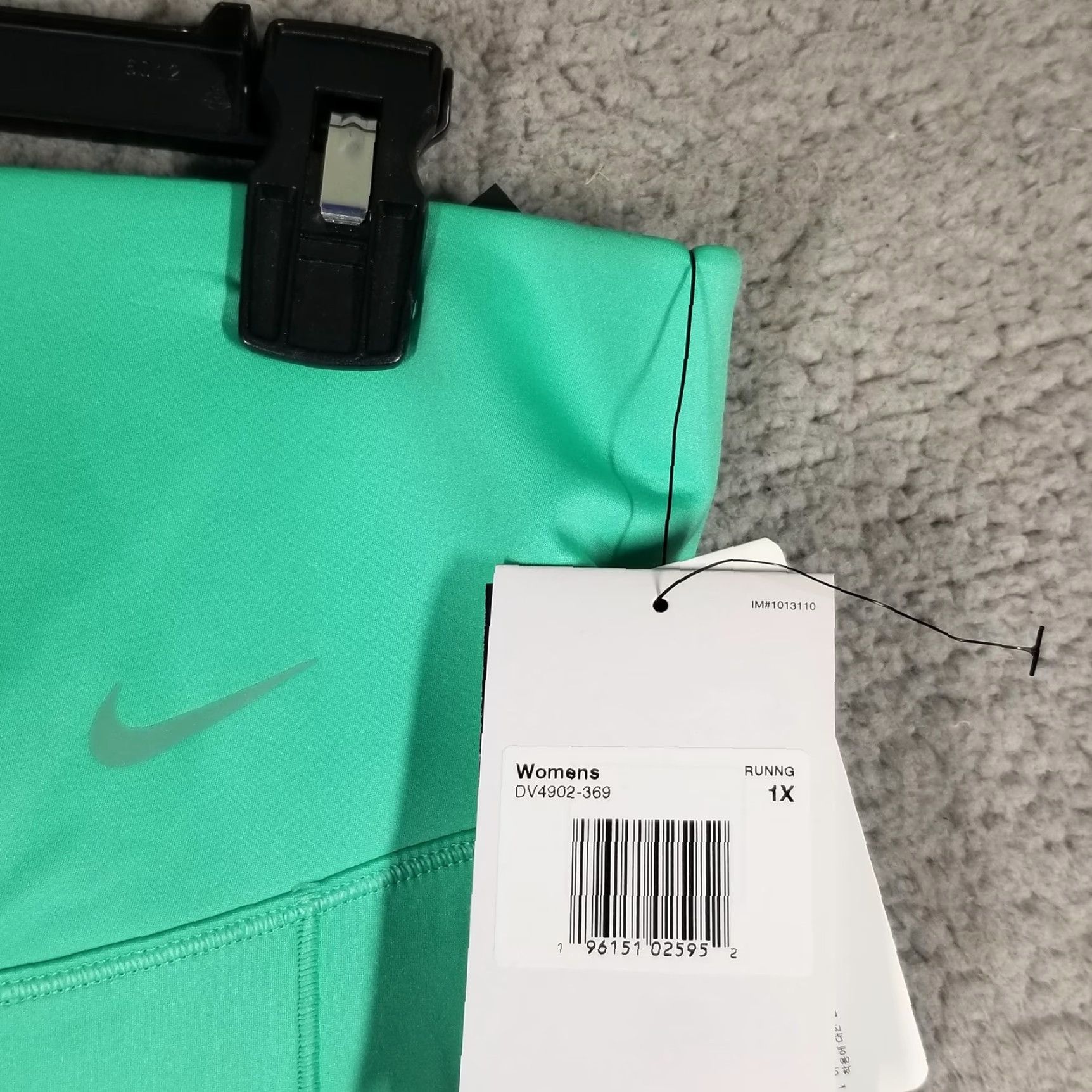Nike NIKK Dri-FIT High Waisted Running Leggings Womens Plus 1X Green Ankle Pockets Athleisure Size 40" / US 18 - 3 Thumbnail