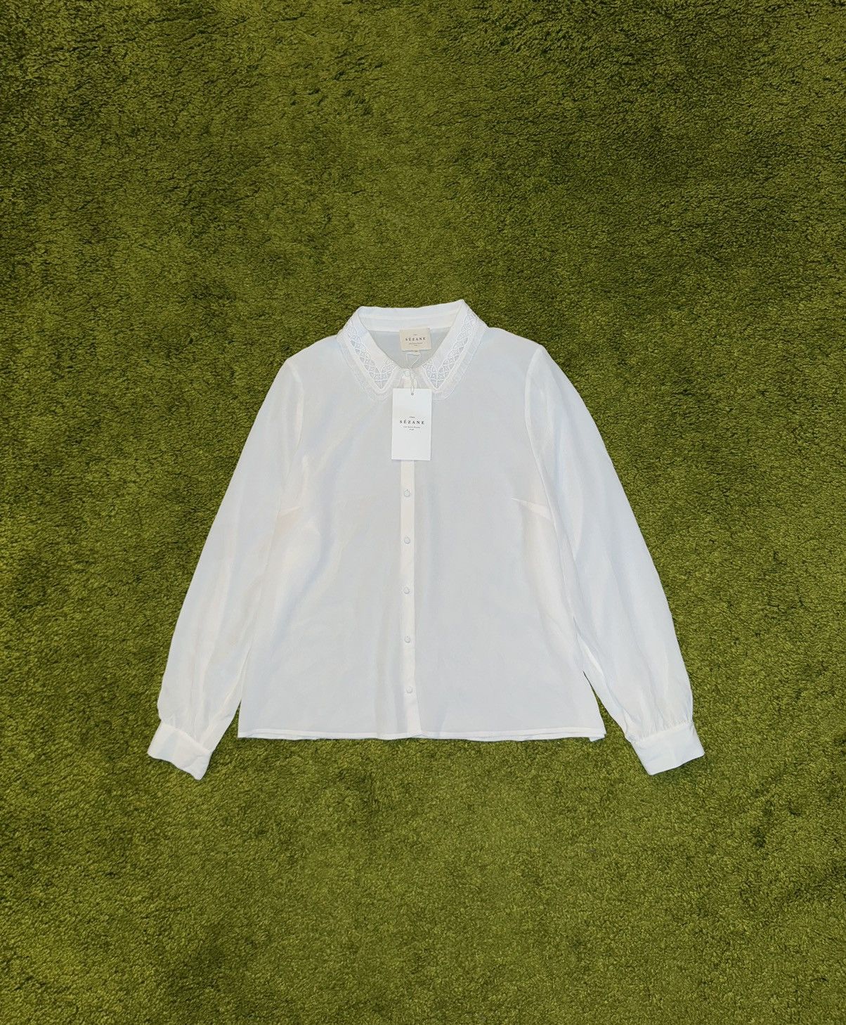 Designer × Sezane Sezane NWT oldmoney style 100% silk blouse shirt Size M / US 6-8 / IT 42-44 - 1 Thumbnail