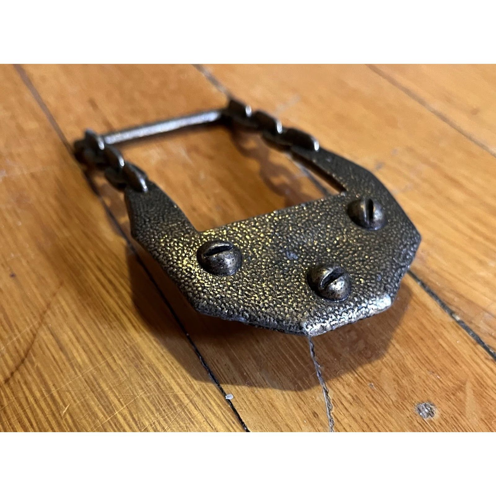 Vintage VINTAGE Accurate Belt Buckle Industrial Steampunk Chain Link Screws Brass Belt Buckle Gold 60s Mens Womens Adults Unisex Vintage Size ONE SIZE - 3 Thumbnail