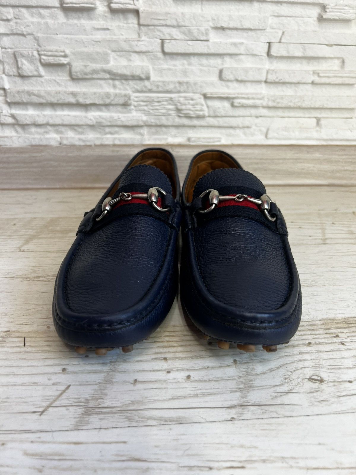 Gucci Gucci Dark Blue Leather Loafers Moccasins US 7.5 EU40.5 Size US 7.5 / EU 40-41 - 3 Thumbnail