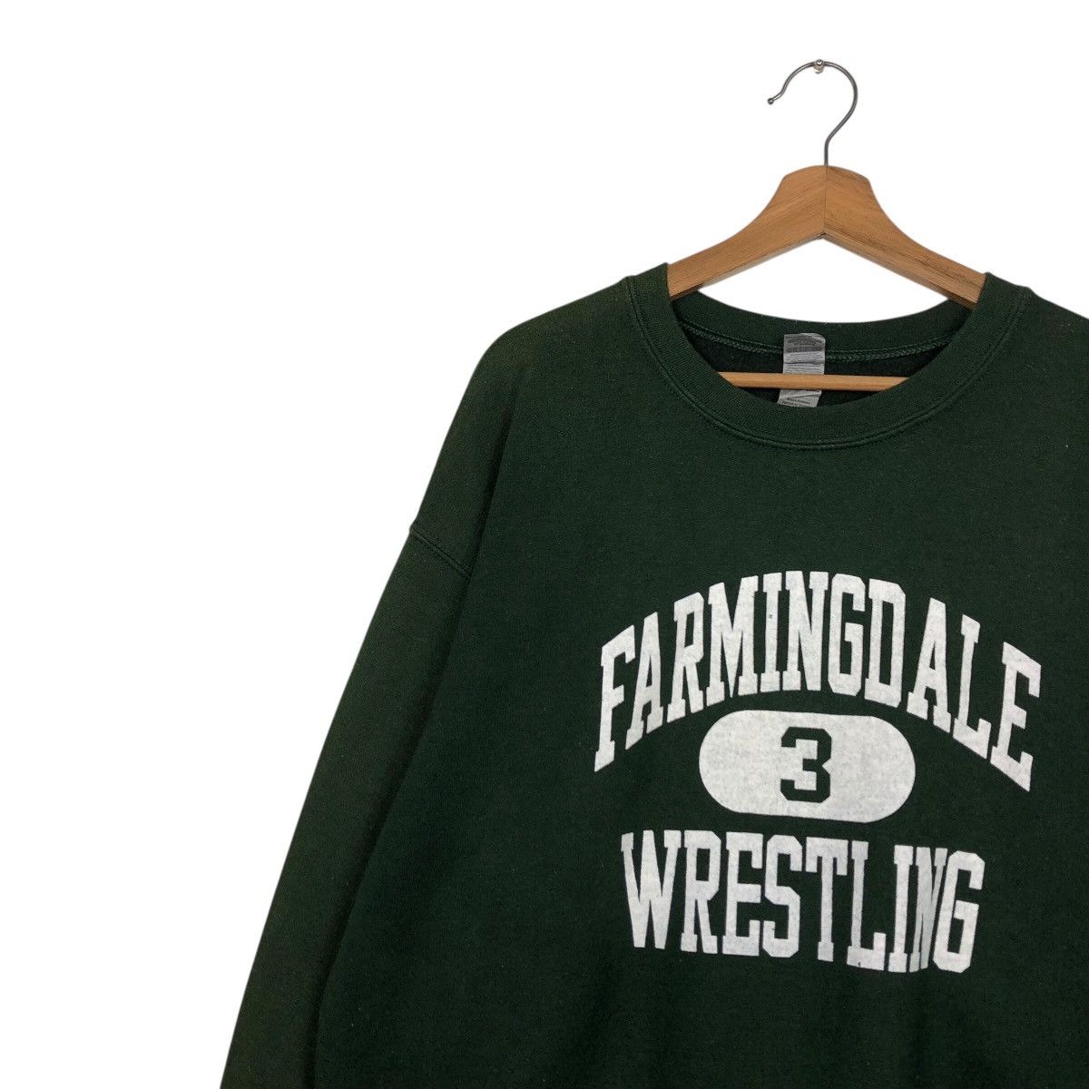 Japanese Brand × Vintage 📌Rich Green Vintage Sweatshirt Farmingdale Wrestling Size US L / EU 52-54 / 3 - 8 Thumbnail