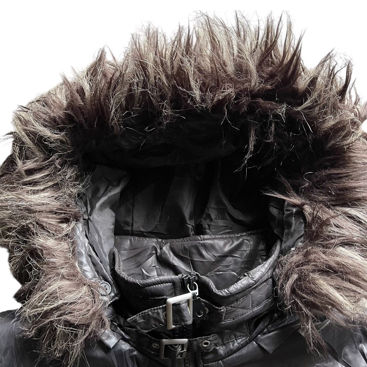20471120 2000s Mossimo Gothic Punk Style Down Jacket Fur Vest Size US L / EU 52-54 / 3 - 3 Thumbnail